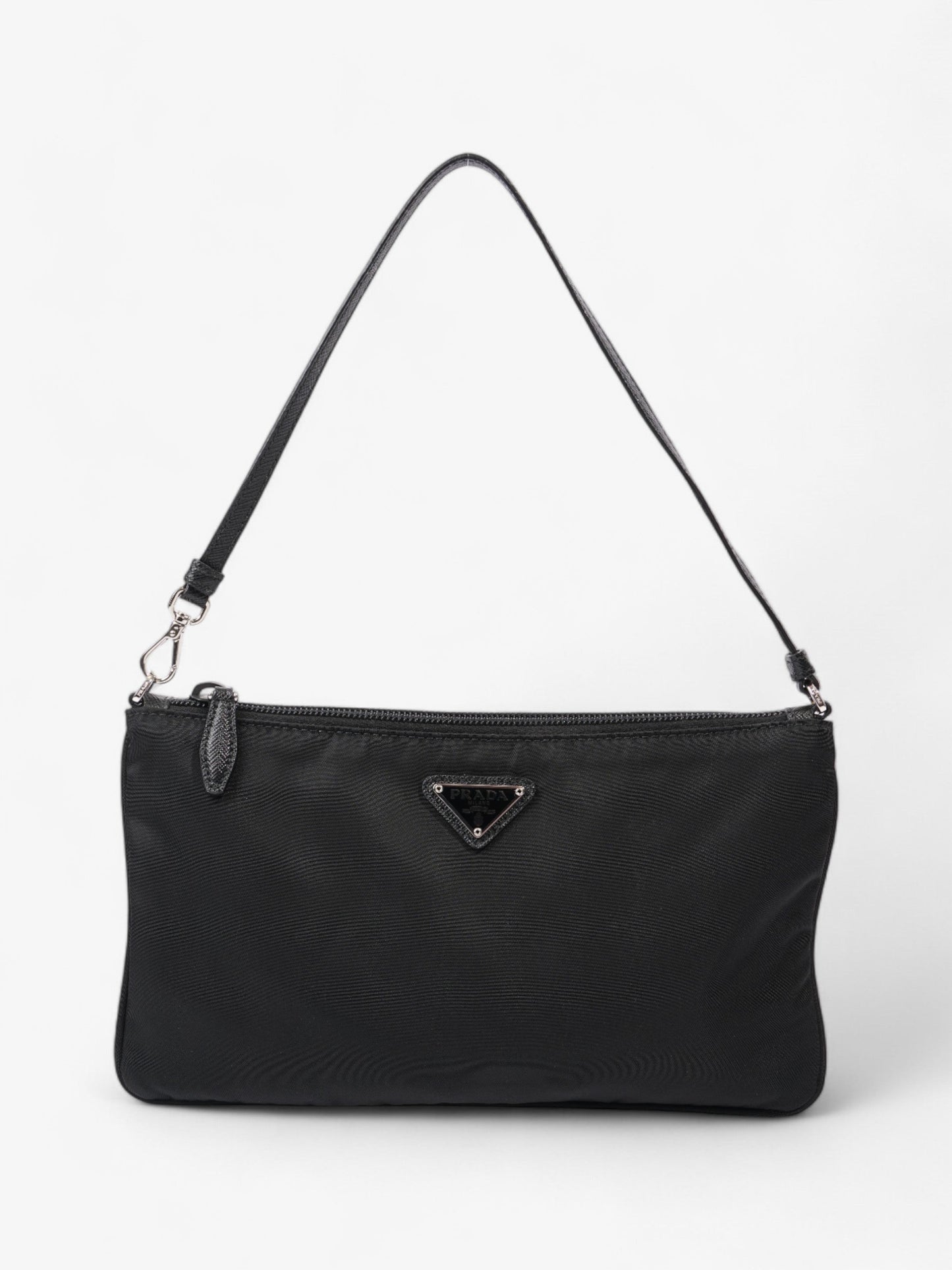 Prada Triangle Shoulder Bag Black Re Nylon