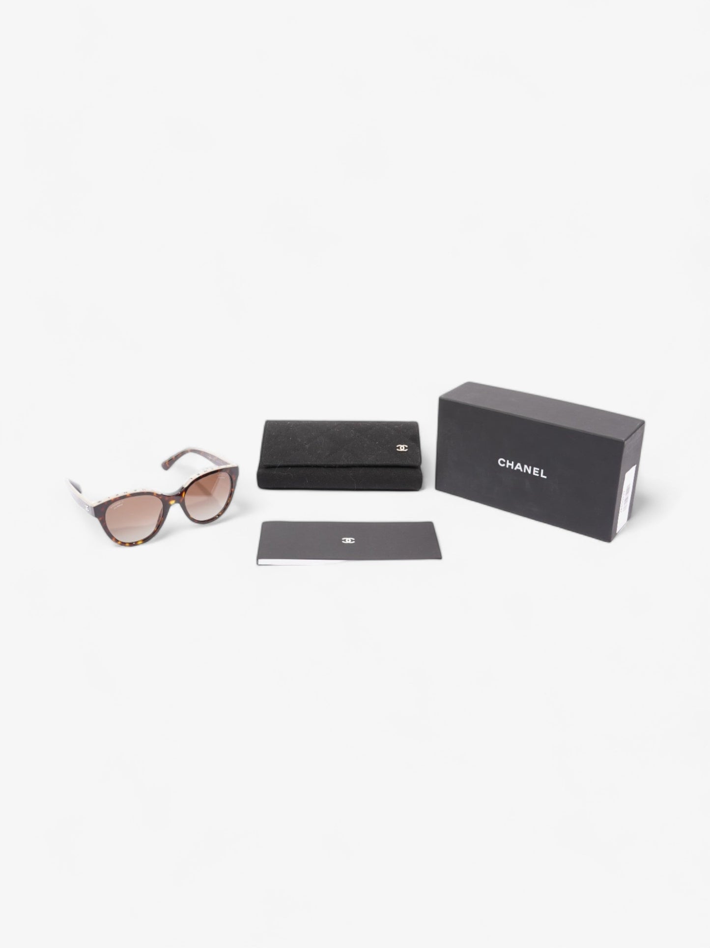 Chanel Wayfarer Frame Sunglasses Tortoise / Beige Acetate 140mm