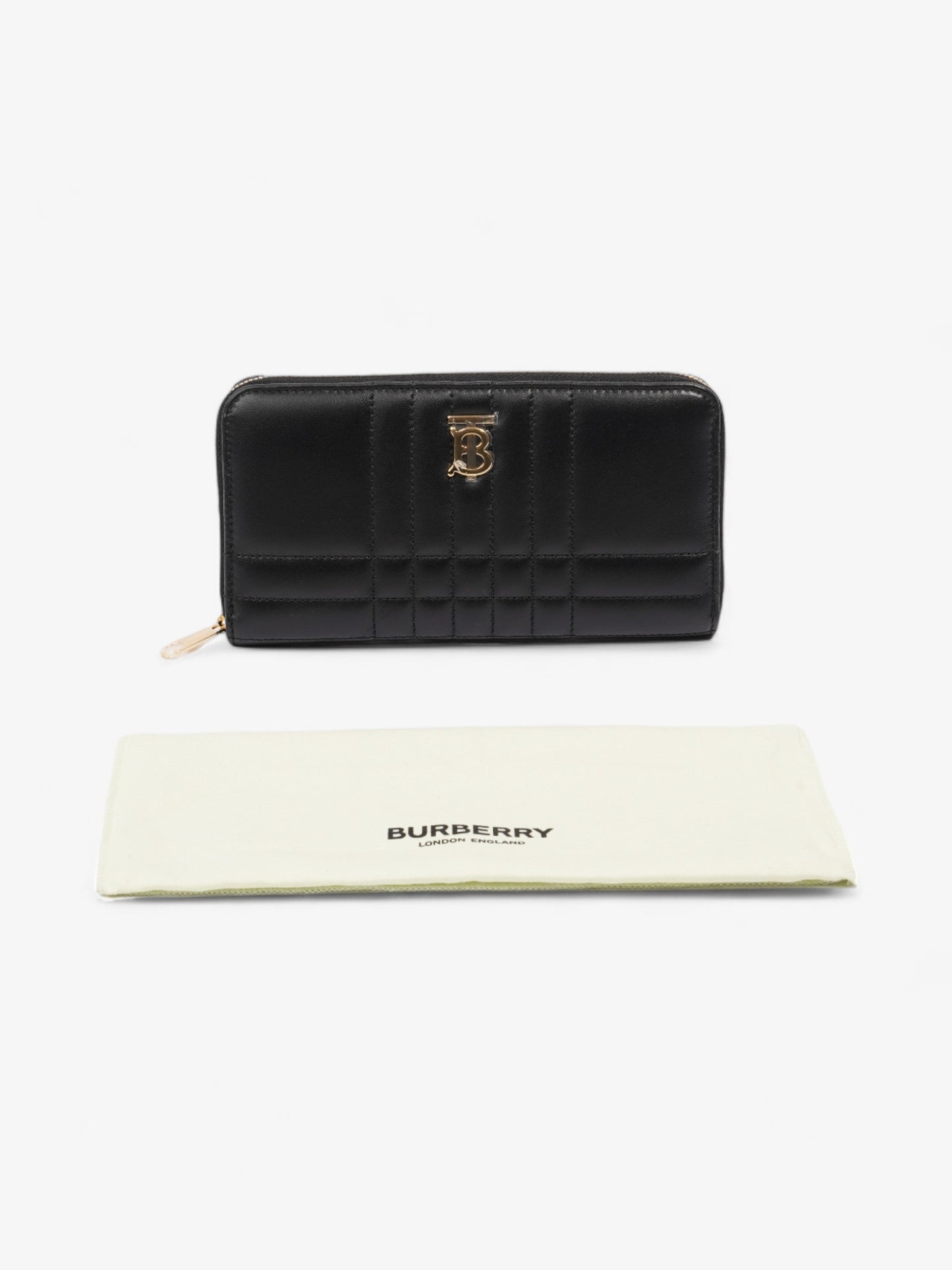 Burberry Lola Zip Wallet Black / Gold Leather Large