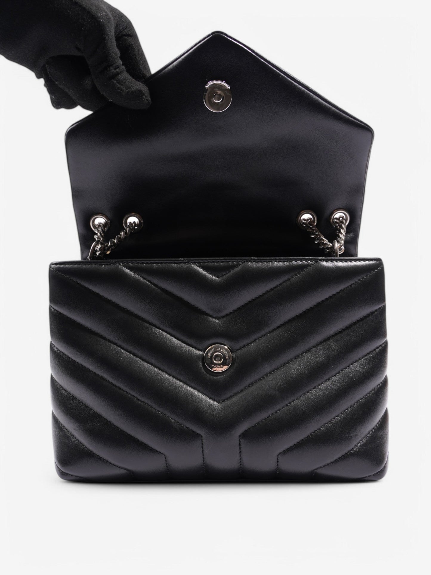 Saint Laurent Lou Lou Black Lambskin Leather Small