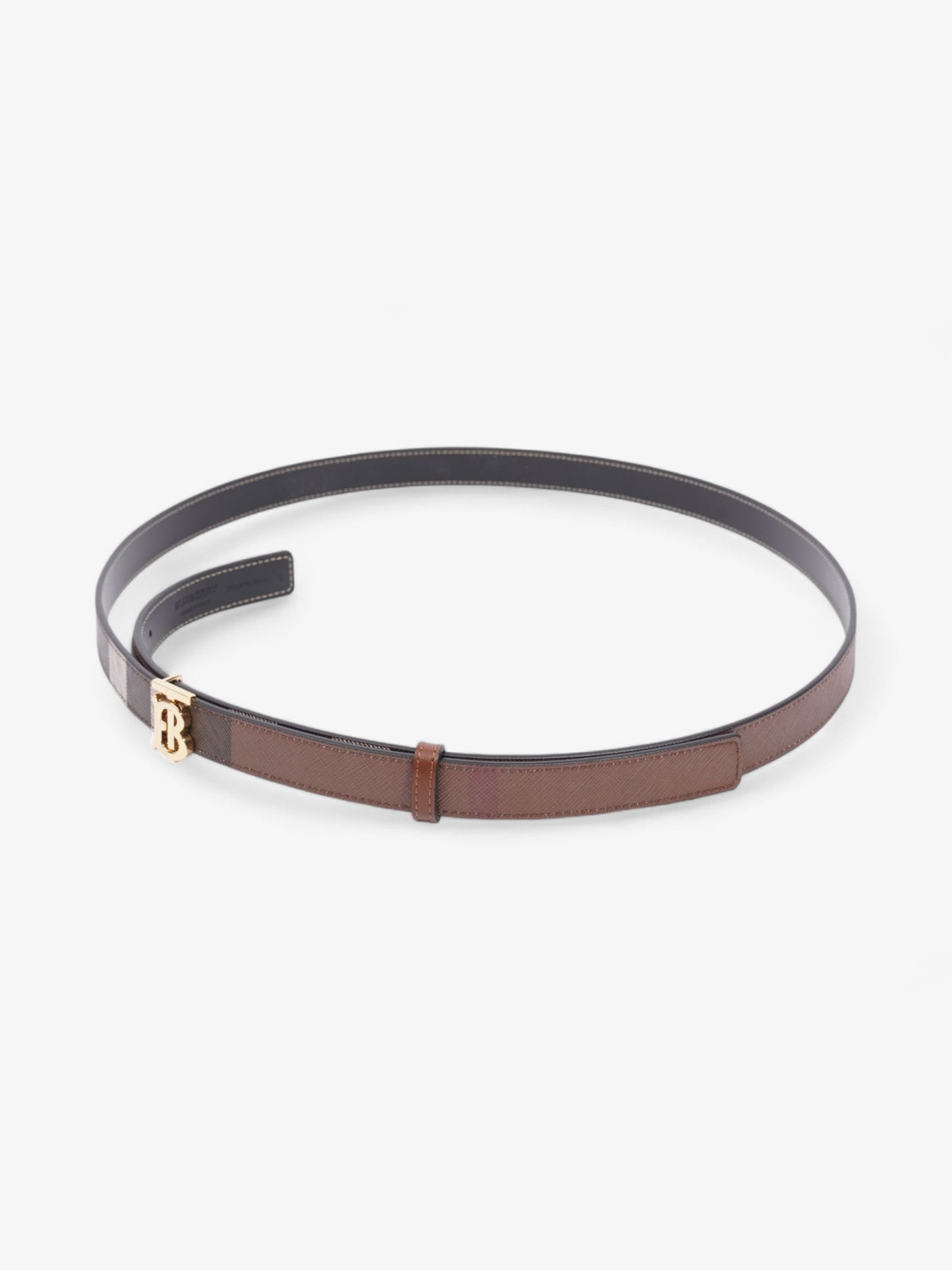 Burberry TB Belt Reversible Giant Check Belt Dark Birch Brown Canvas Large (134cm)