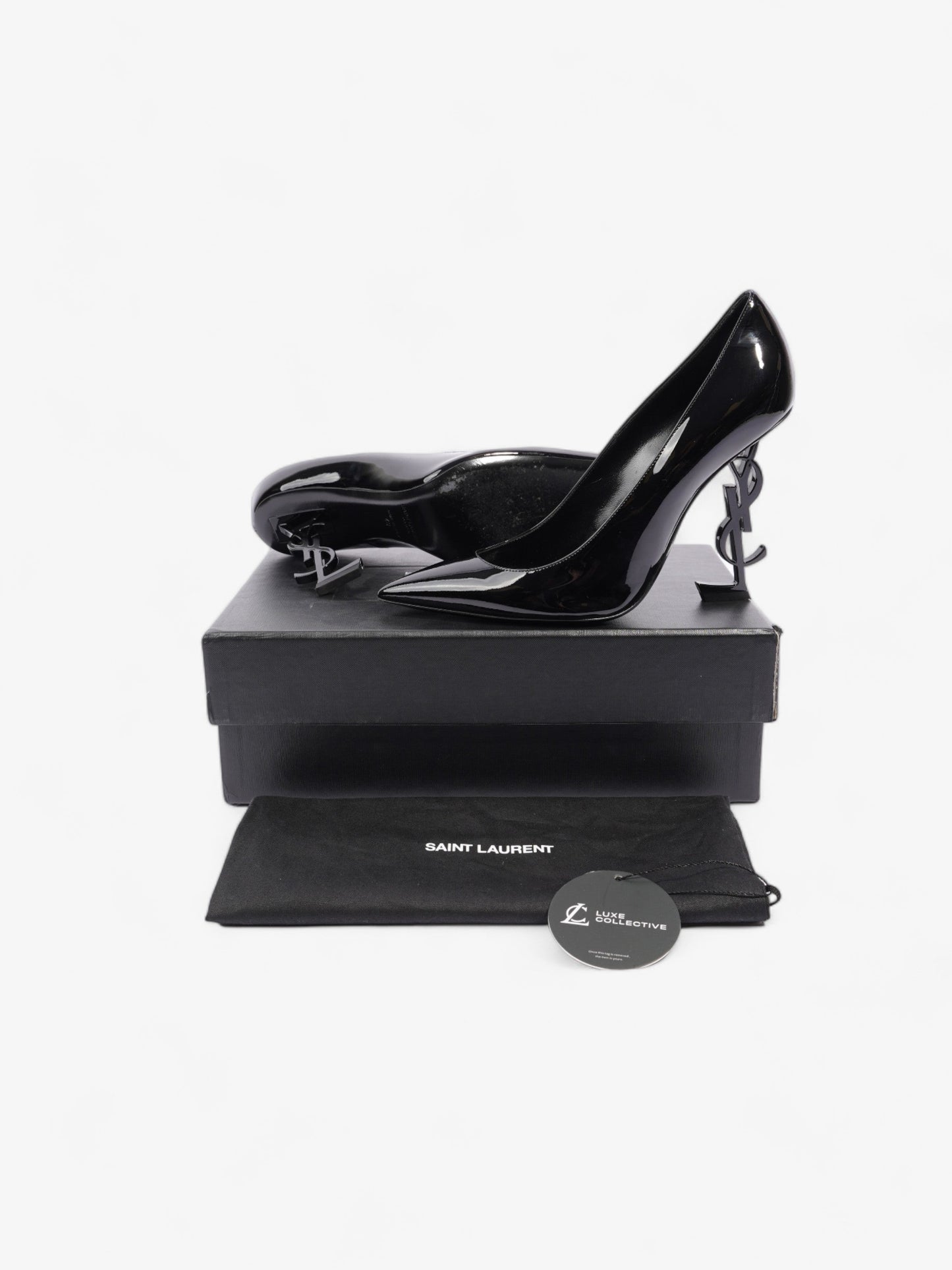 Saint Laurent Opyum Heels 110 Black Patent Leather EU 40 UK 7