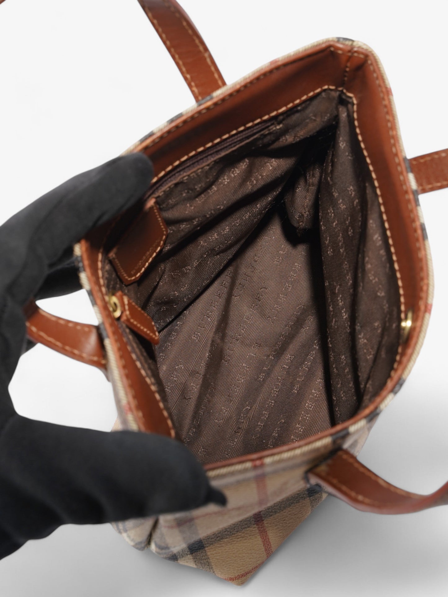 Burberry Check Tote Nova Check / Brown Coated Canvas