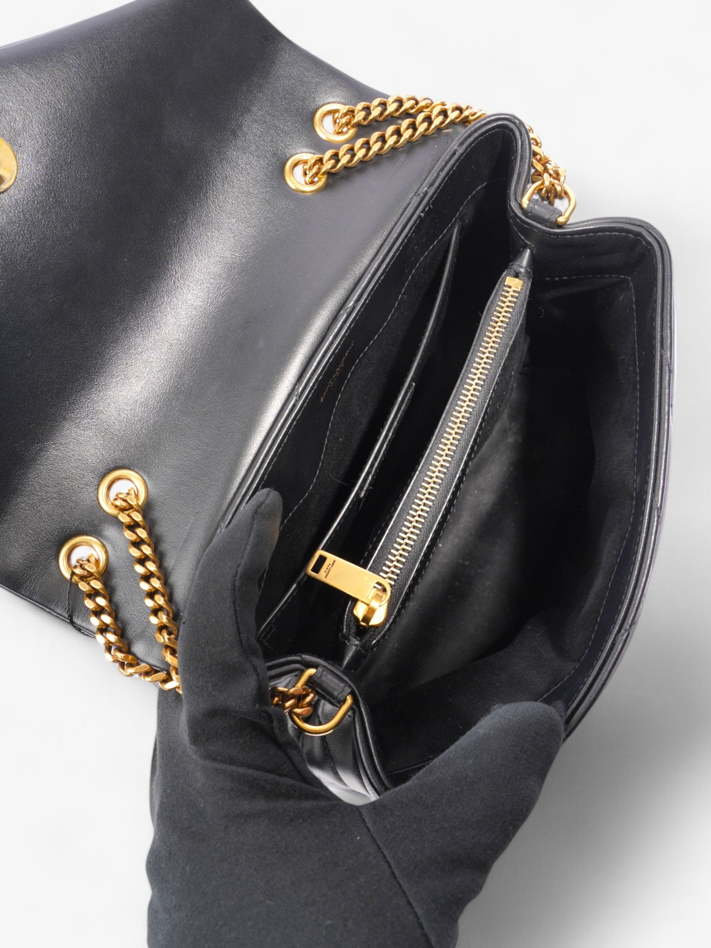 Saint Laurent Lou Lou Black Calfskin Leather Small