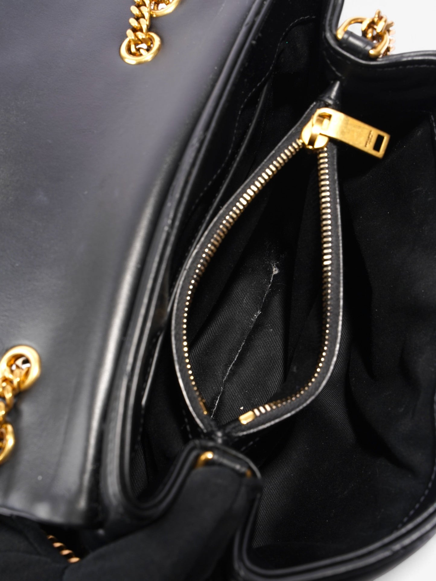 Saint Laurent Lou Lou Black Calfskin Leather Small