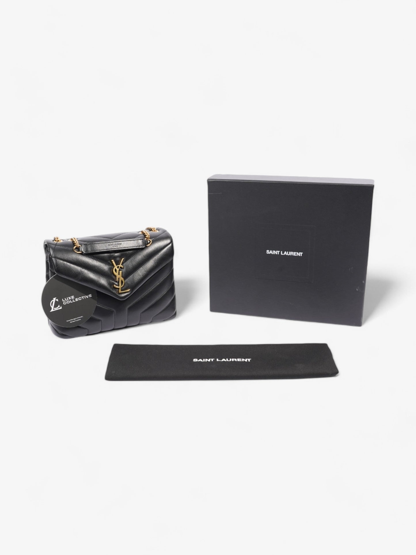 Saint Laurent Lou Lou Black Calfskin Leather Small