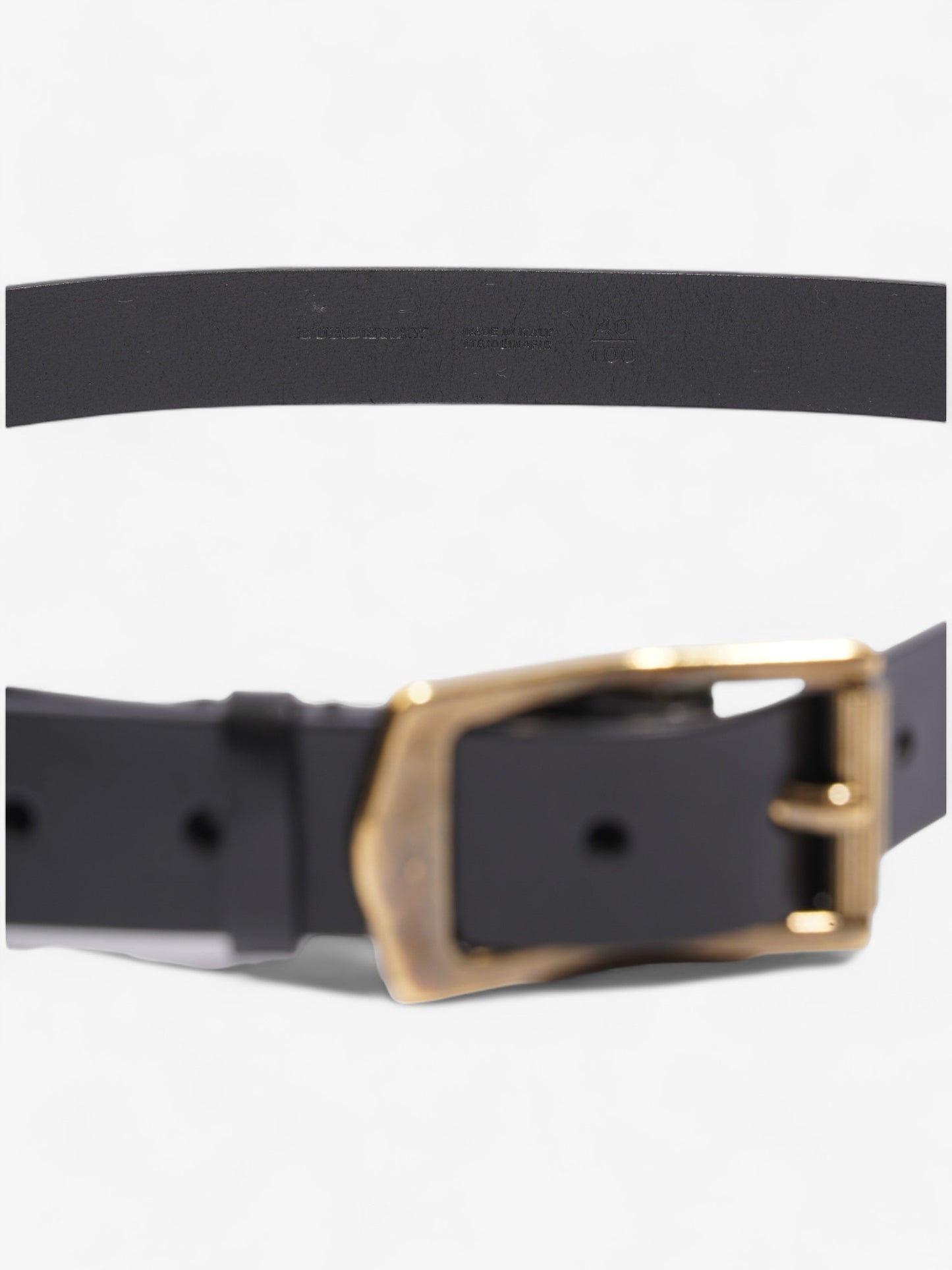 Burberry Buckle Belt Black Leather 100cm 40"