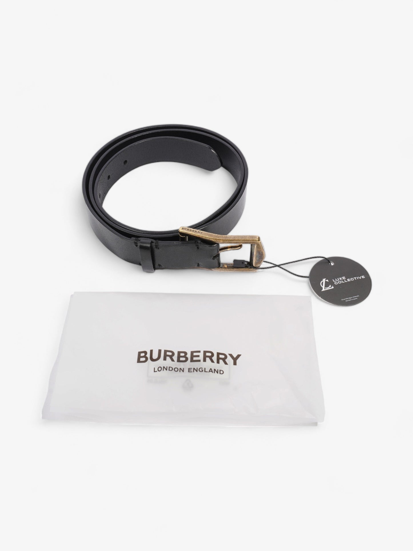 Burberry Buckle Belt Black Leather 100cm 40"
