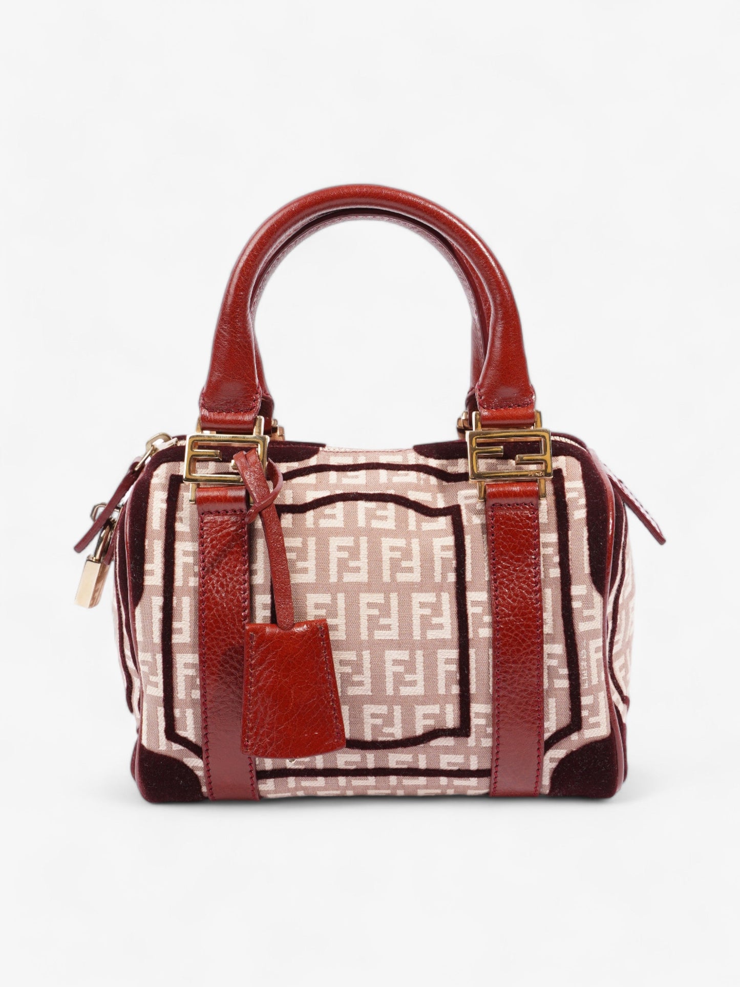 Fendi Zucchino Boston Burgundy Canvas