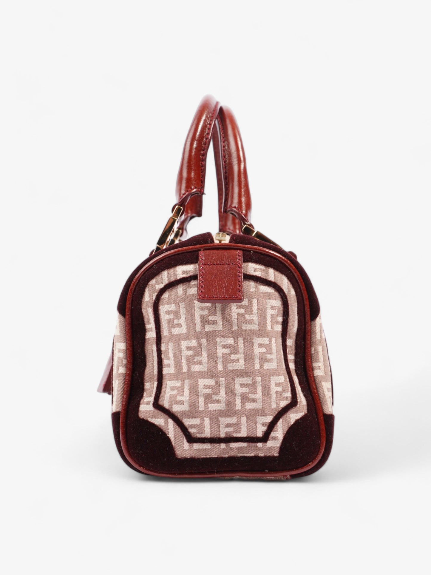 Fendi Zucchino Boston Burgundy Canvas