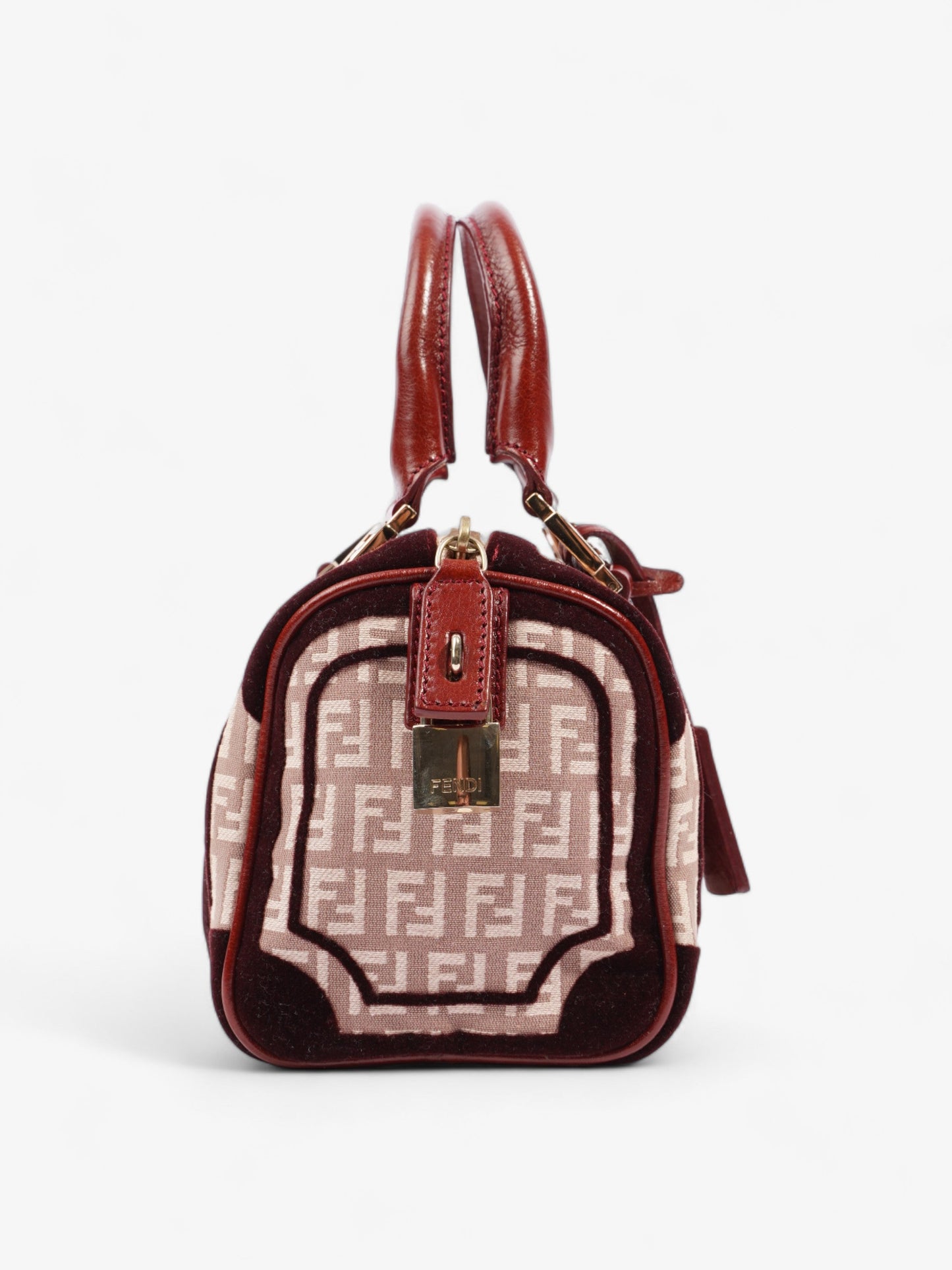 Fendi Zucchino Boston Burgundy Canvas