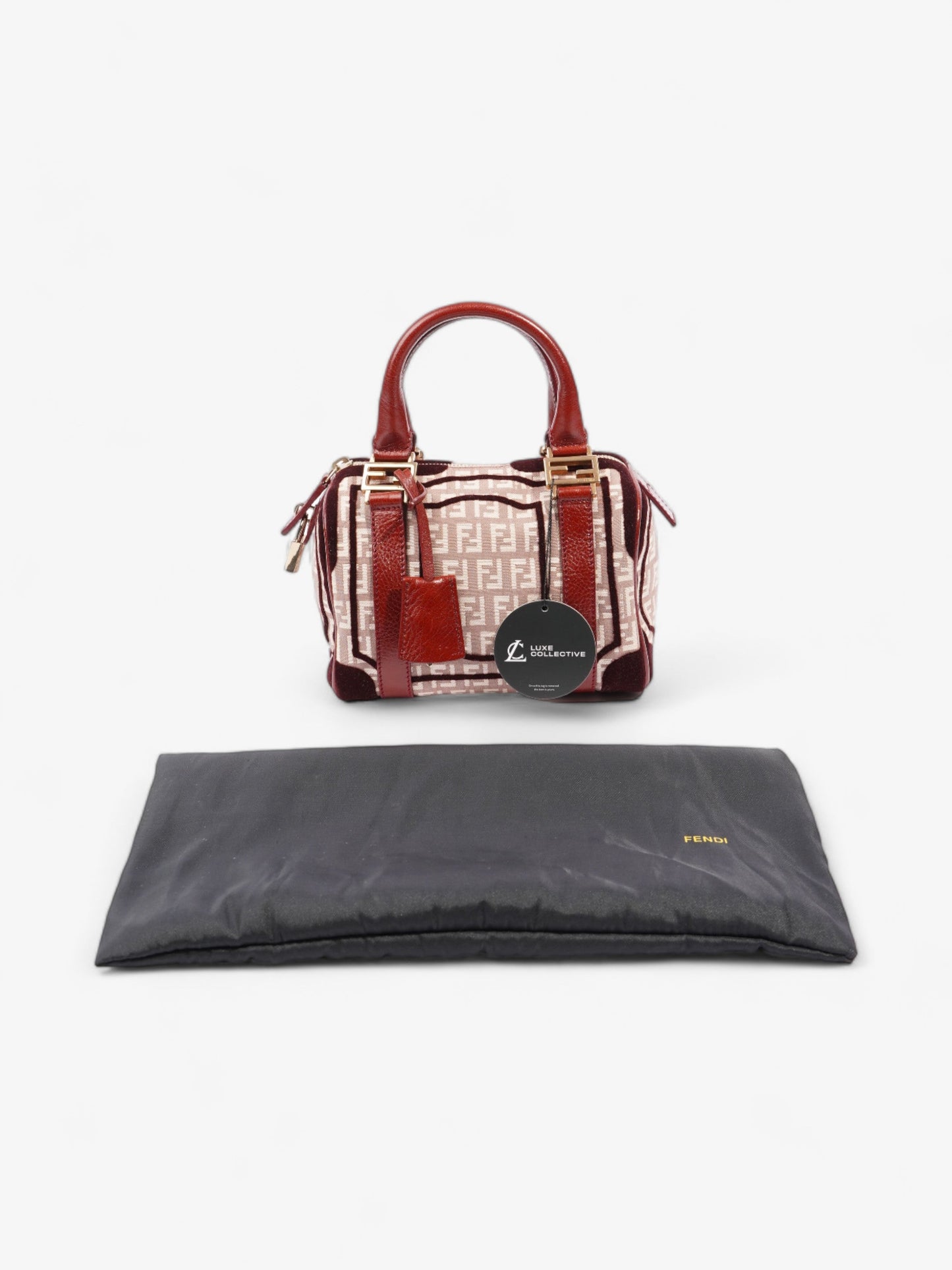 Fendi Zucchino Boston Burgundy Canvas