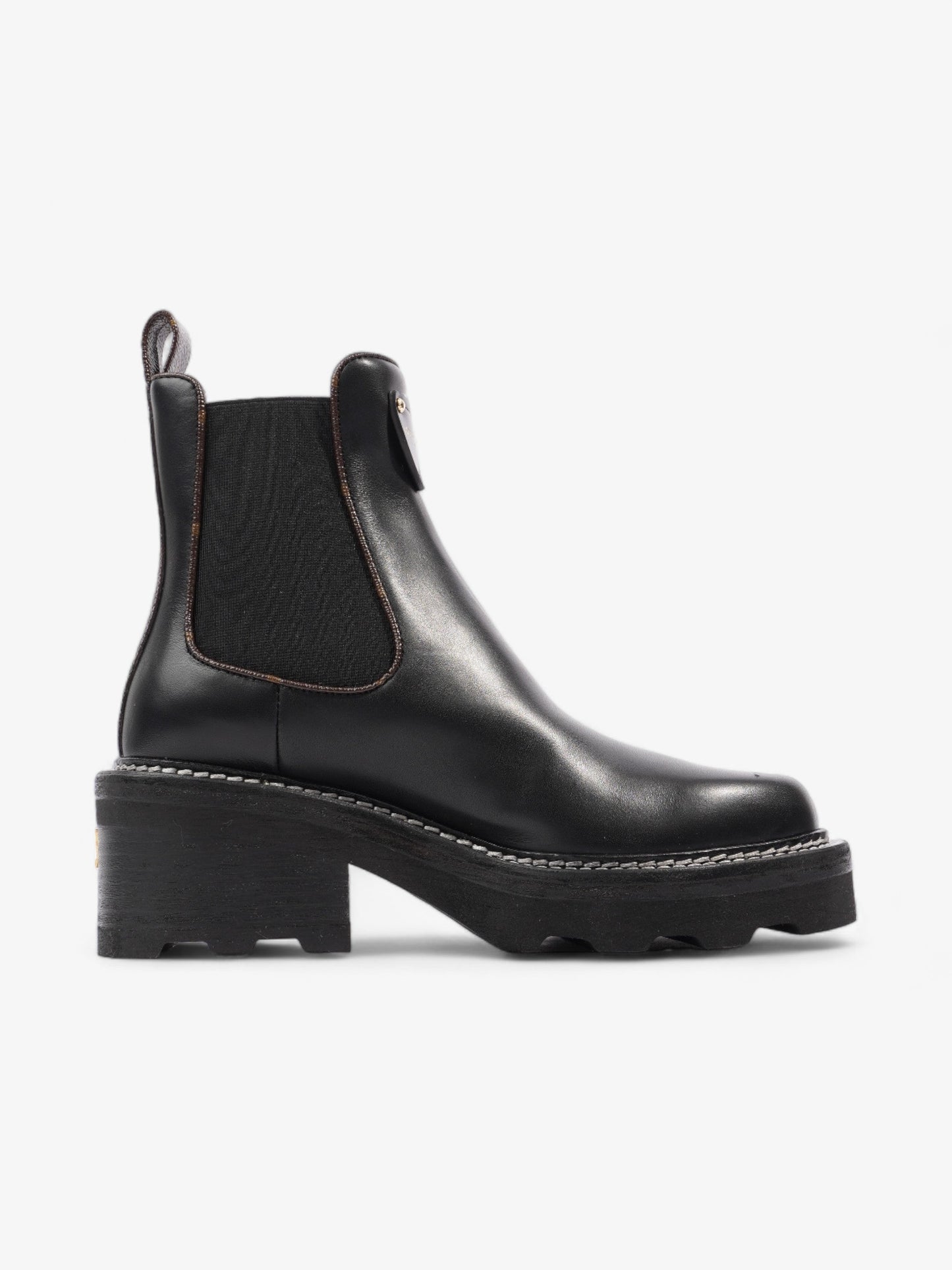 Louis Vuitton Beaubourg Ankle Boots Black / Brown Monogram Leather EU 36 UK 3
