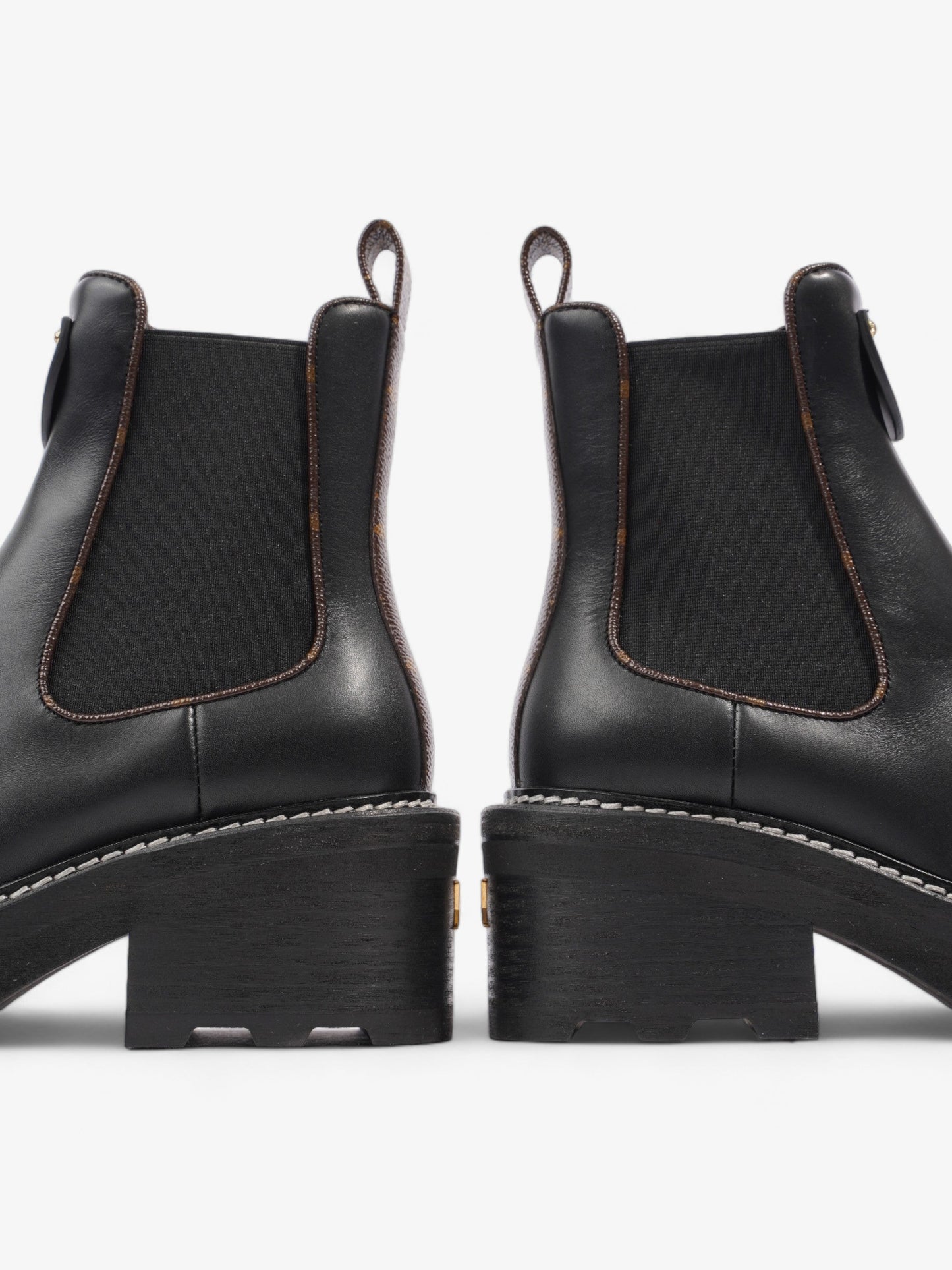 Louis Vuitton Beaubourg Ankle Boots Black / Brown Monogram Leather EU 36 UK 3