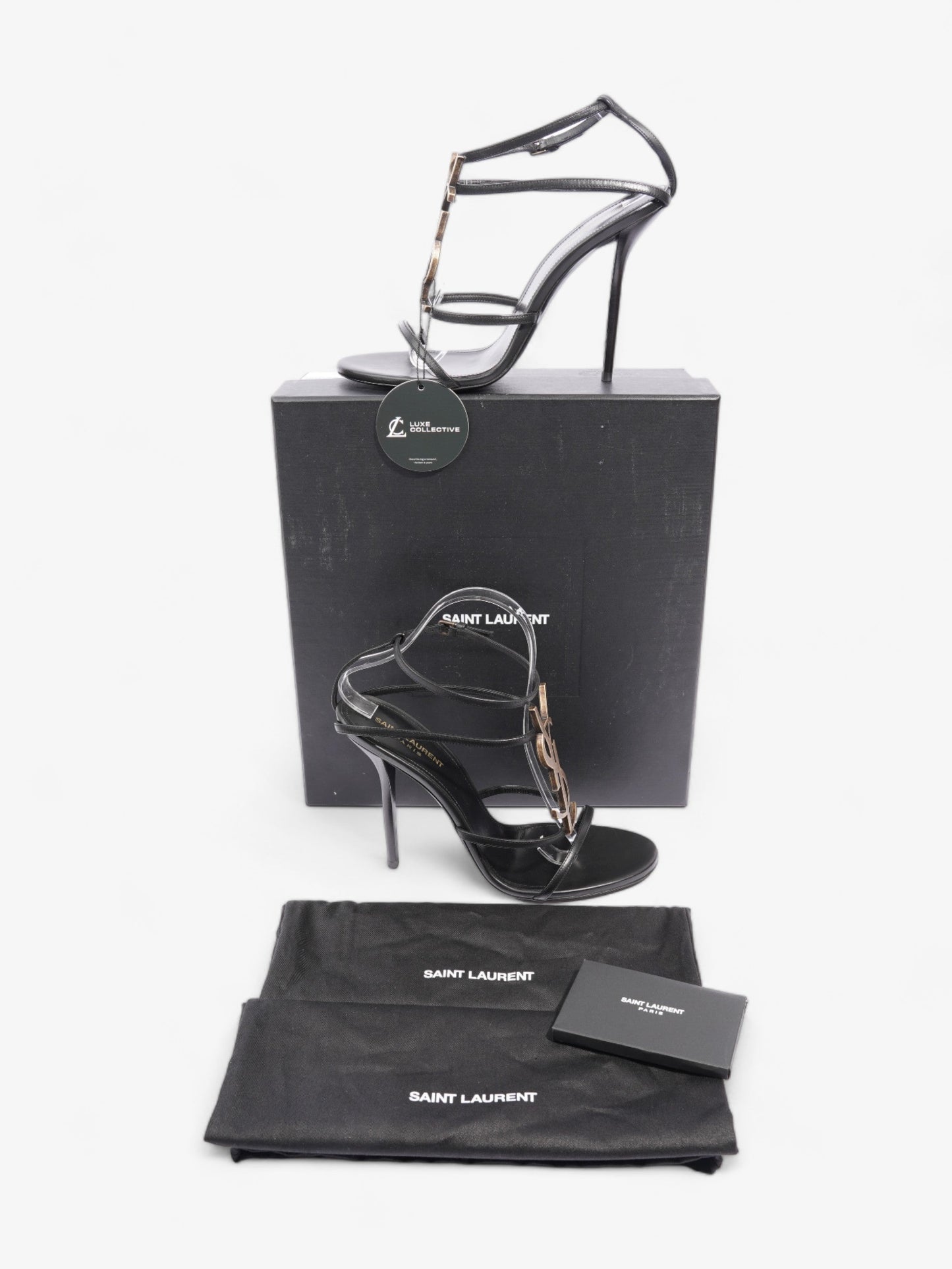 Saint Laurent Cassandra 110 120mm Black Leather EU 40.5 UK 7.5