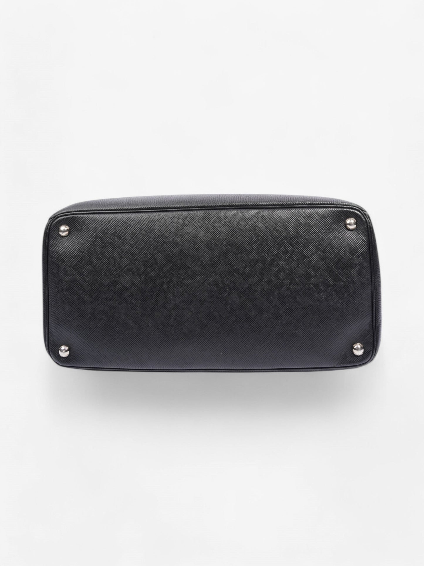 Prada Turnlock Twin Tote Black Saffiano Leather