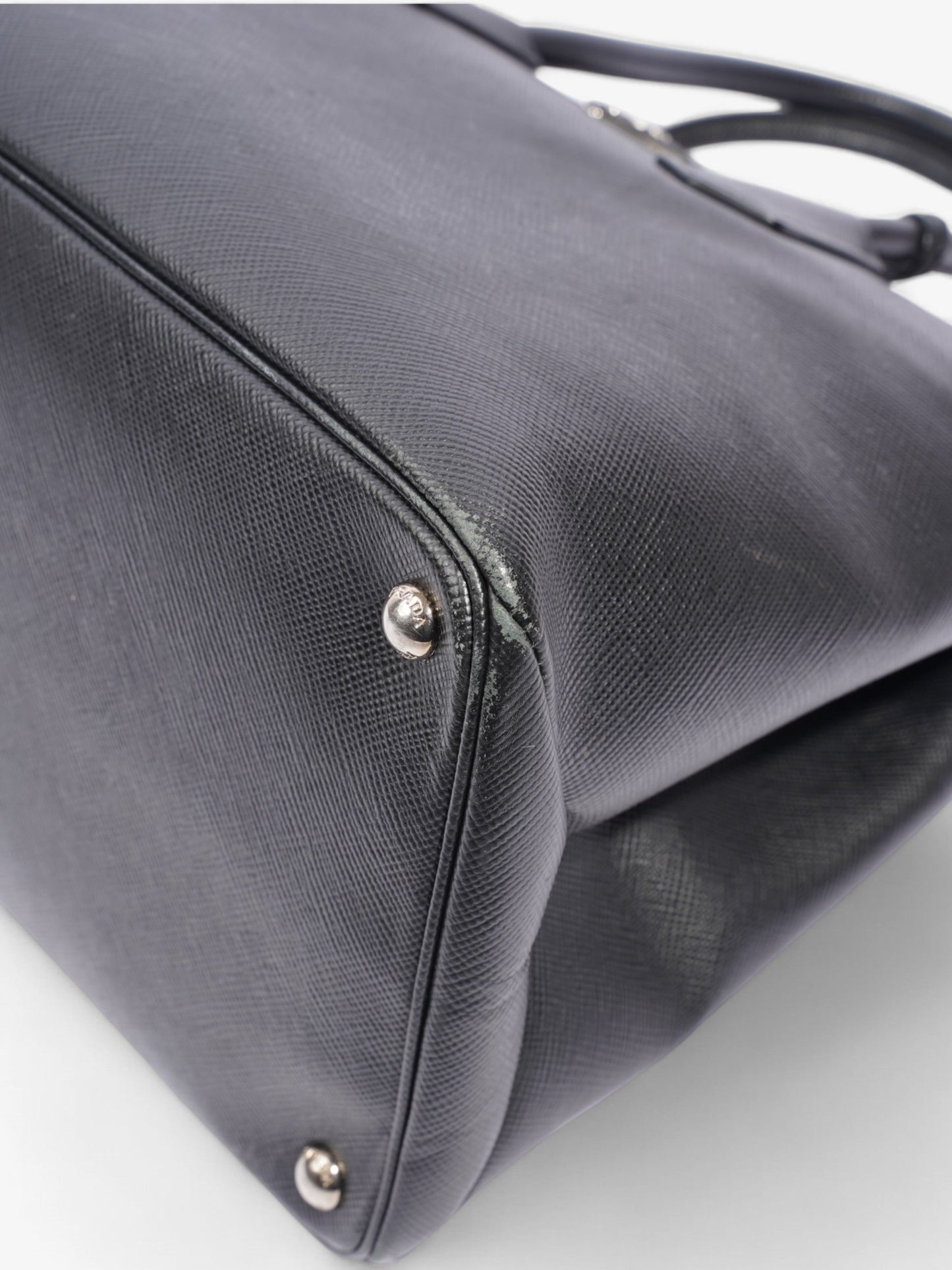 Prada Turnlock Twin Tote Black Saffiano Leather
