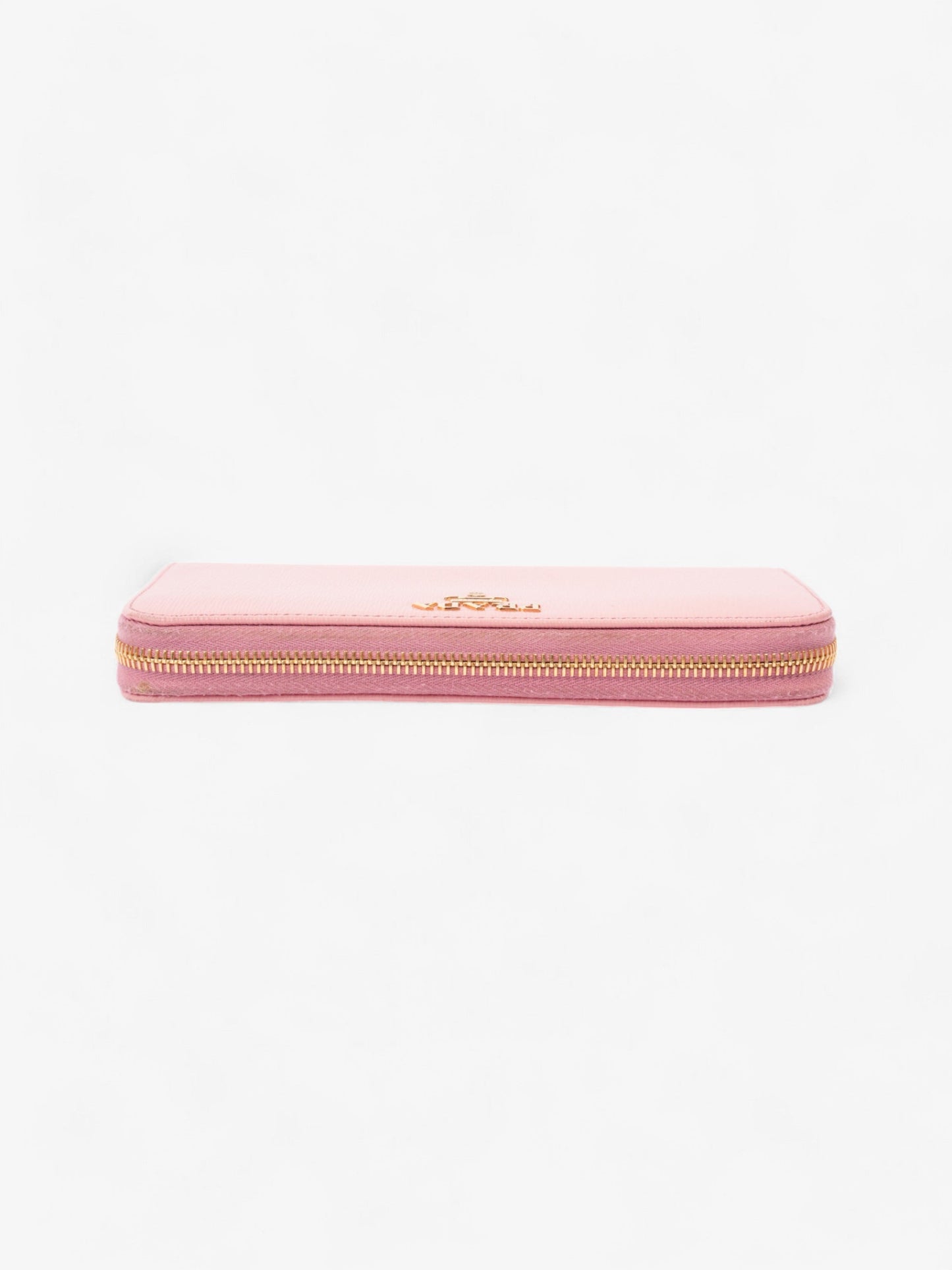 Prada Continental Wallet Pink Saffiano Leather