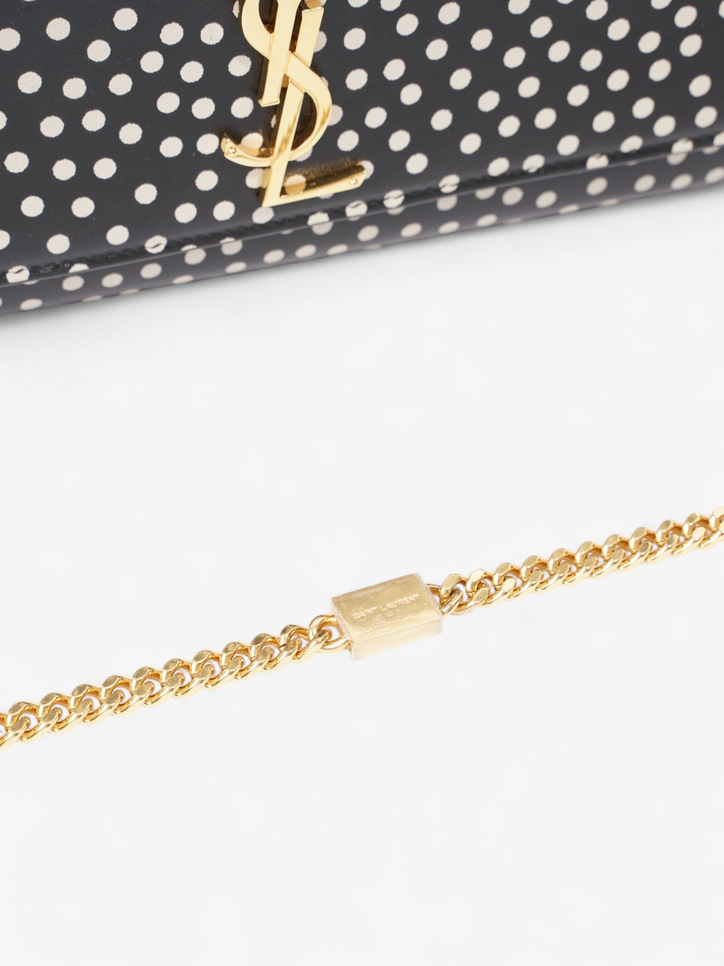 Saint Laurent Kate Black / White Leather Medium