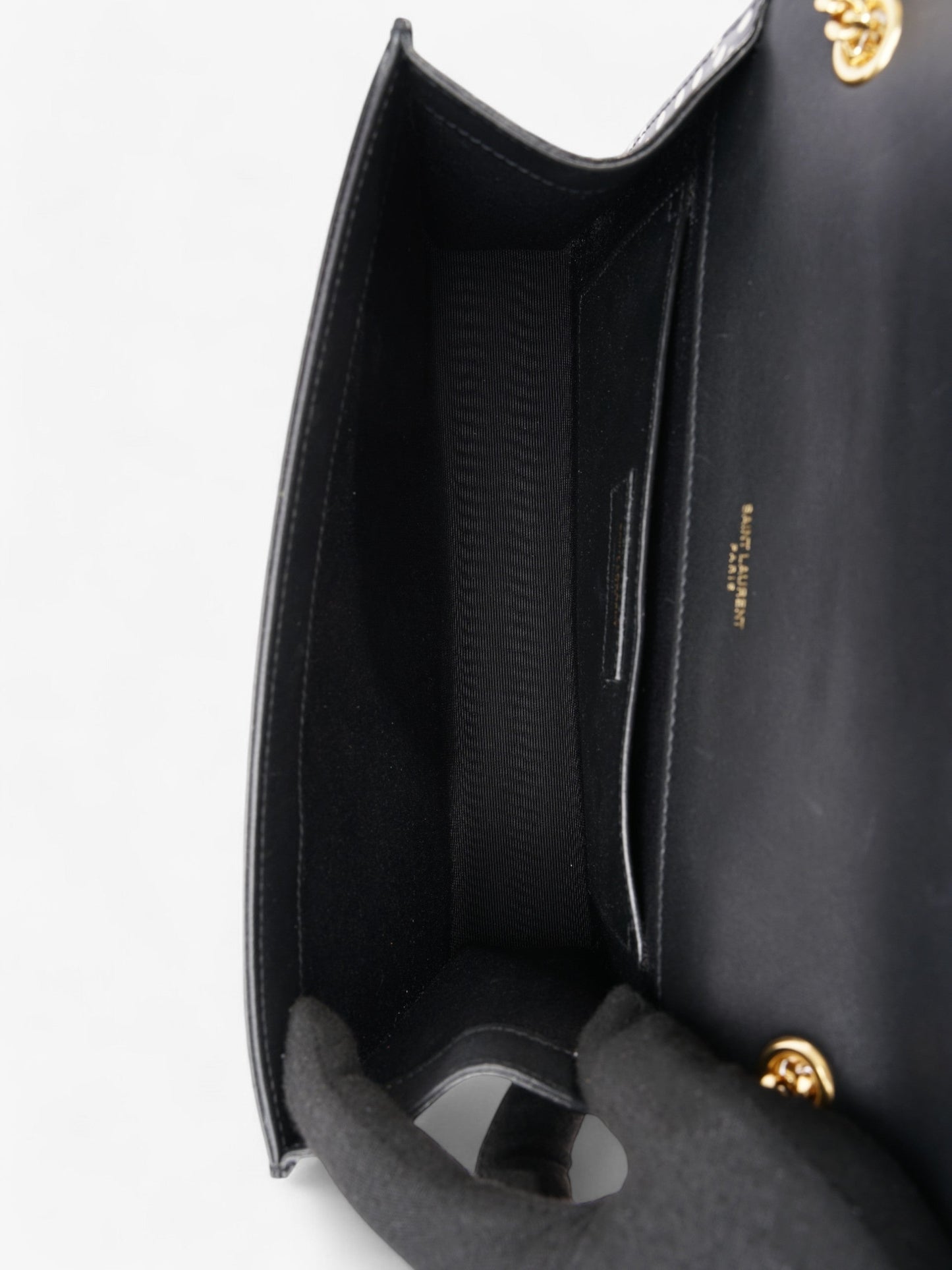 Saint Laurent Kate Black / White Leather Medium