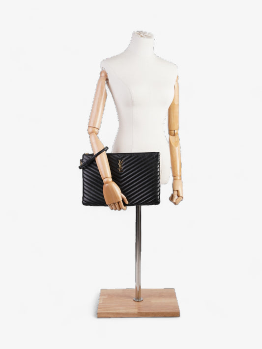 Saint Laurent Cassandre Wristlet Black Matelasse Leather