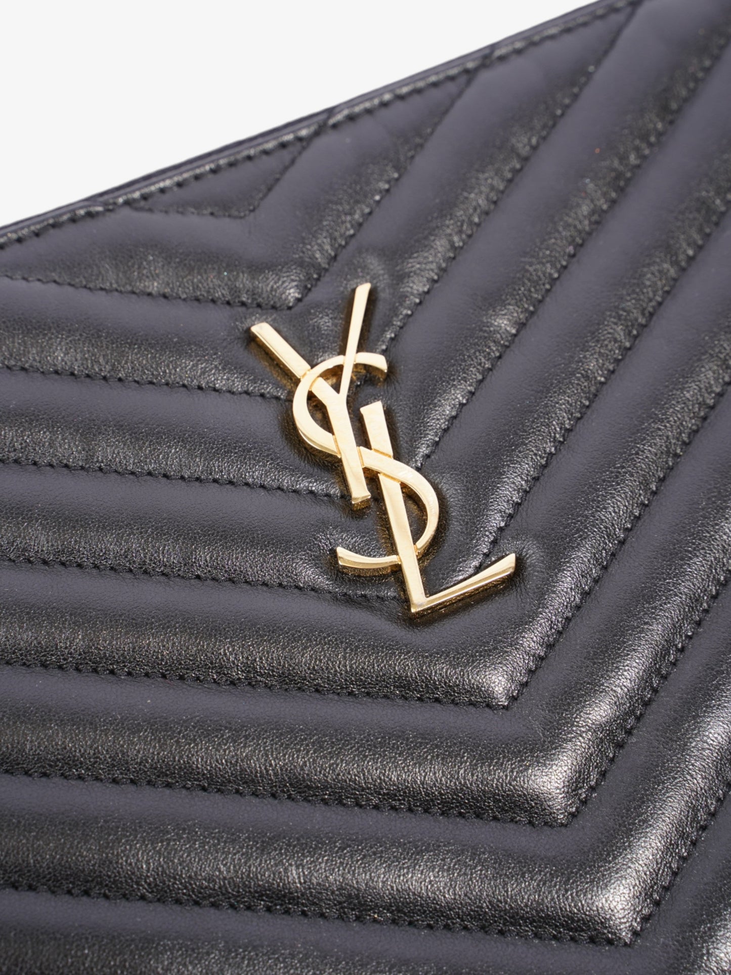 Saint Laurent Cassandre Wristlet Black Matelasse Leather