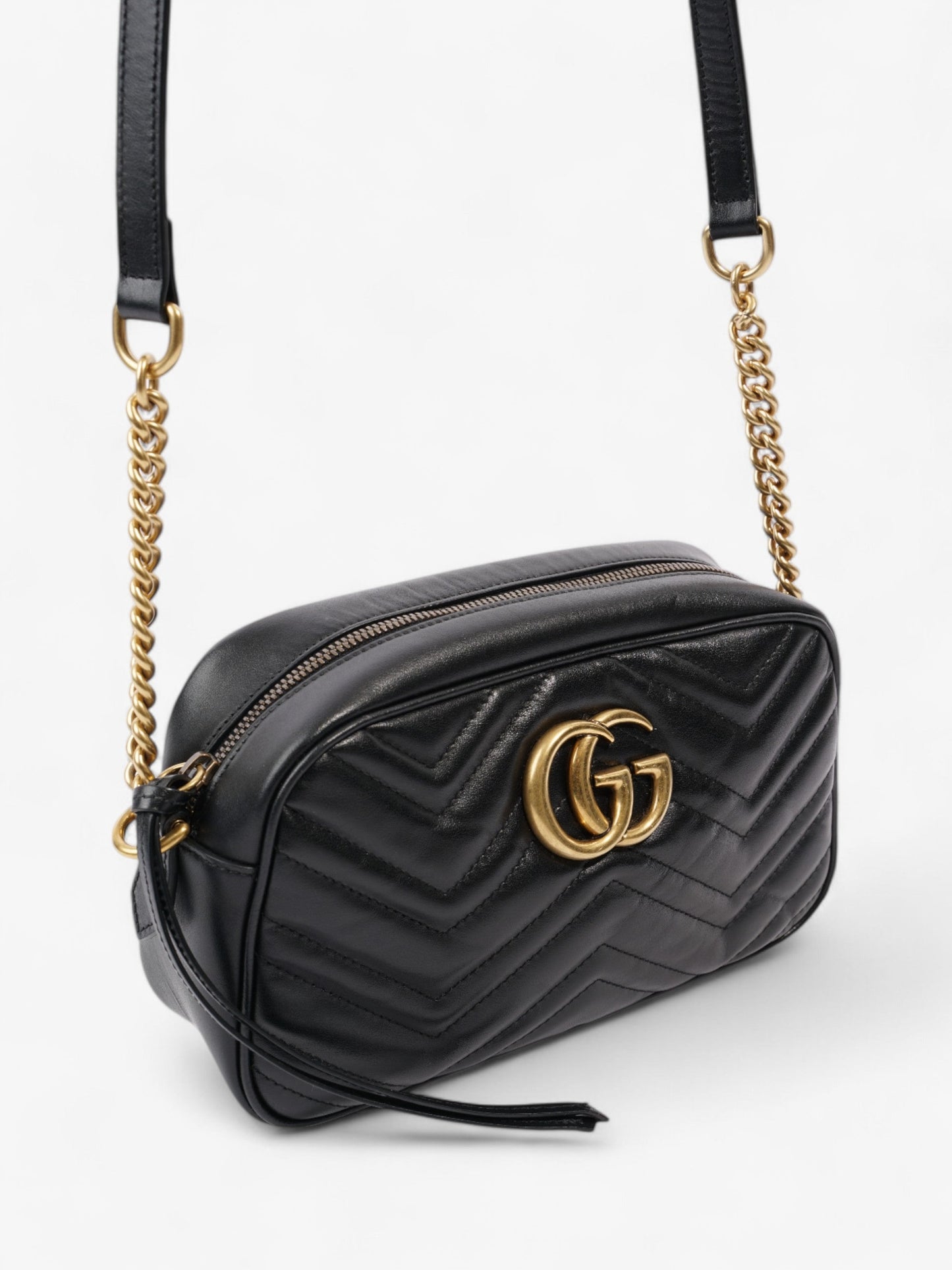 Gucci GG Marmont Black Matelasse Leather Small