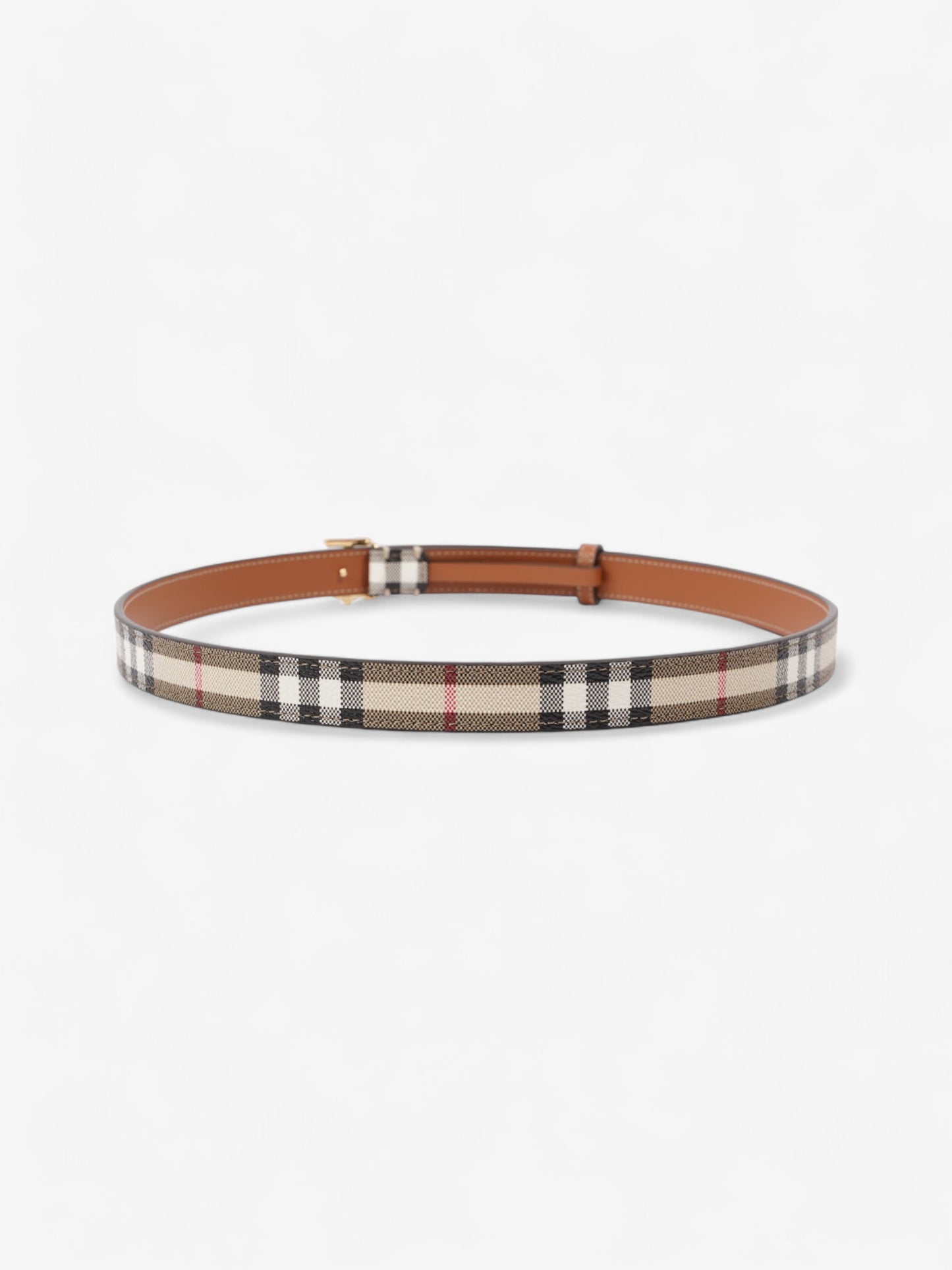 Burberry TB Belt Vintage Check / Light Gold Canvas Medium - 101.5cm