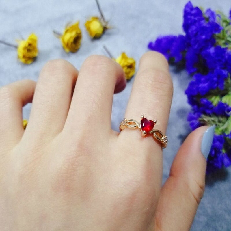 Aimee Crystal Heart Ring