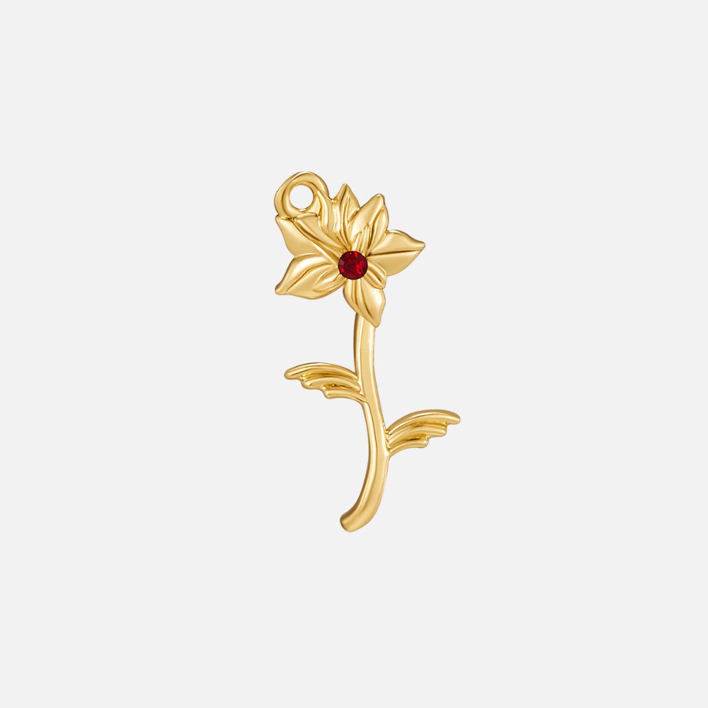 Birth Flower Charm Necklace