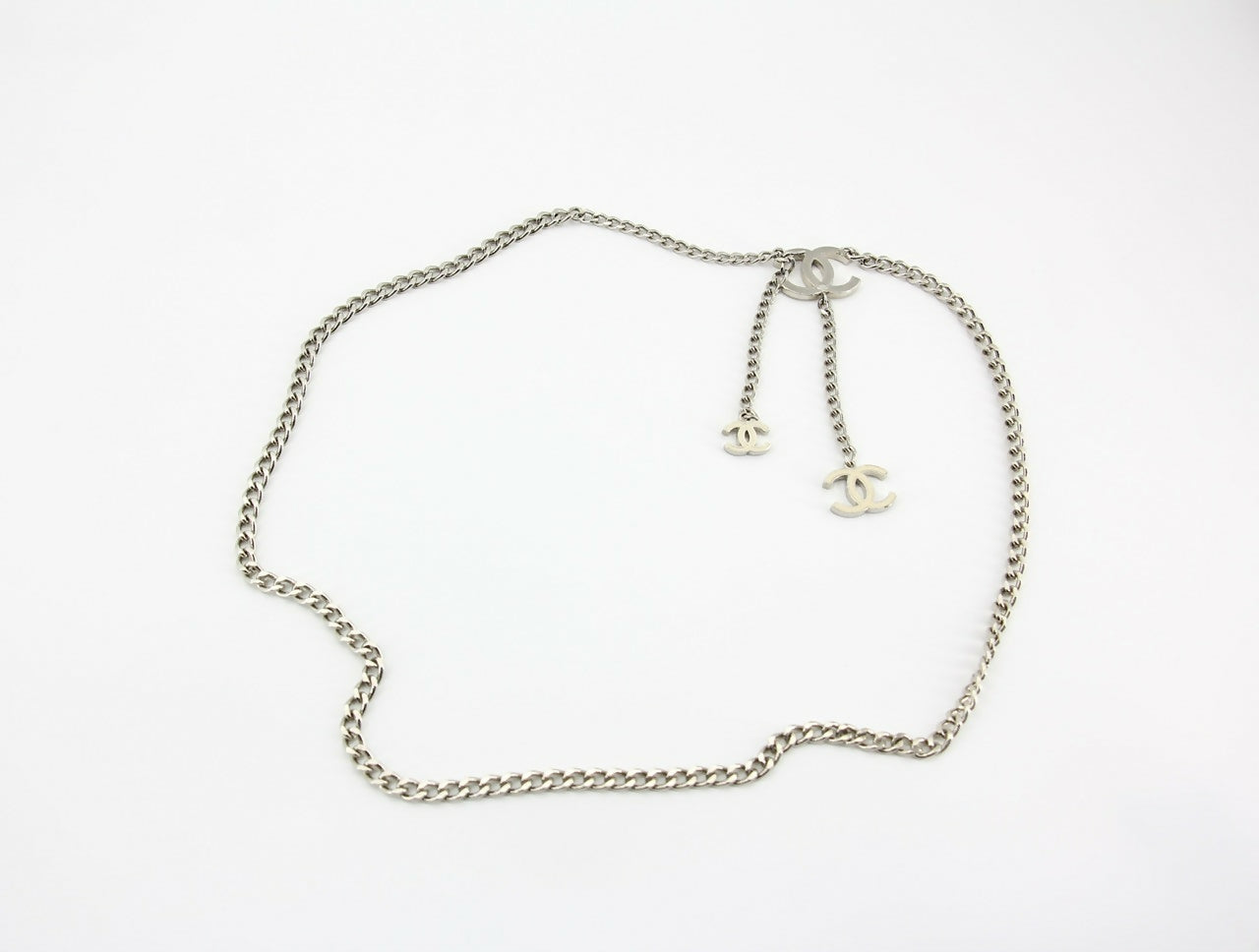 Chanel Vintage 05V Metal White Three CC Waist Chain