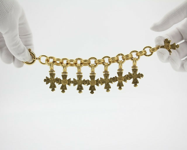 Chanel Vintage 94P Gold-plated Eight Cross Bracelet