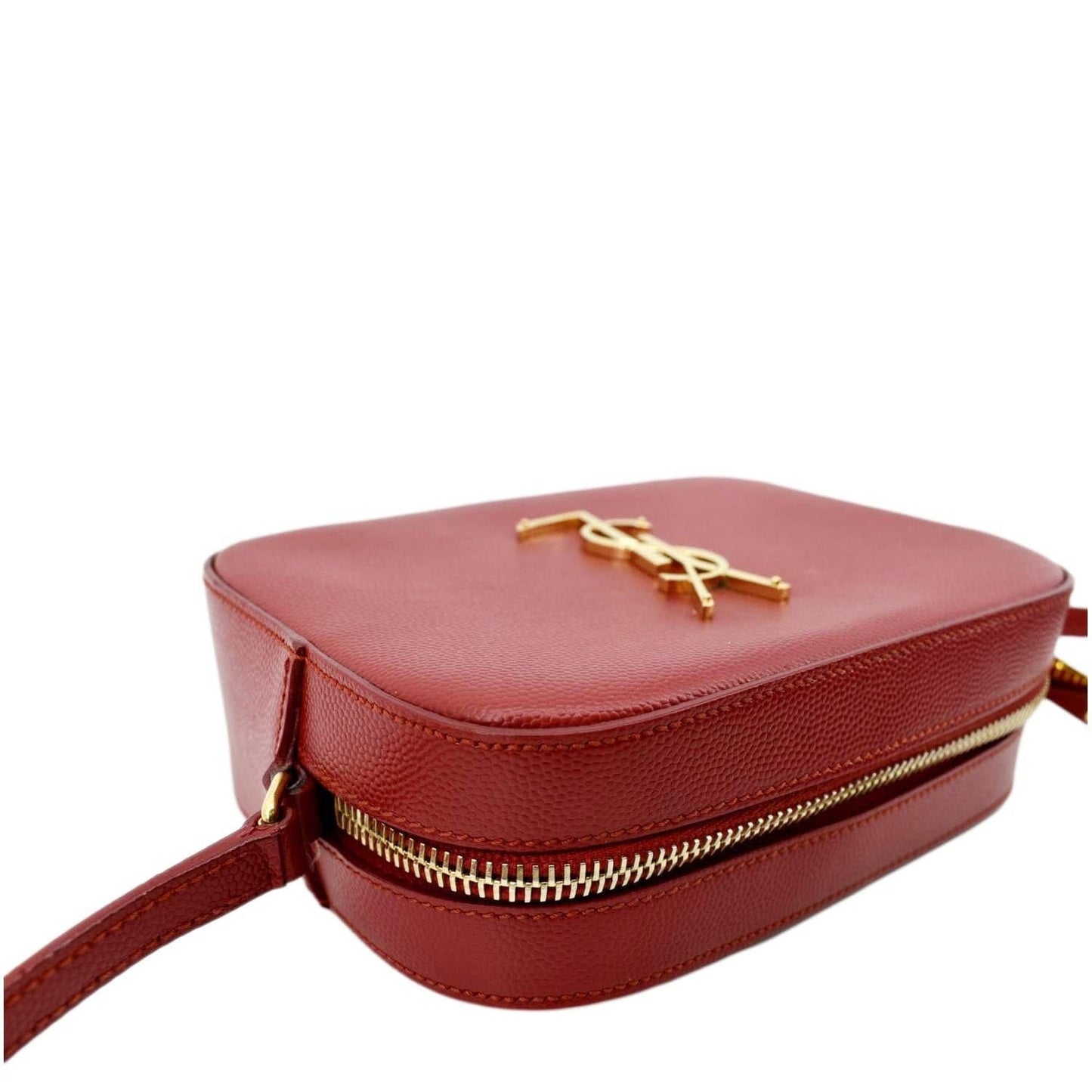YVES SAINT LAURENT Leather Crossbody Camera Bag Red