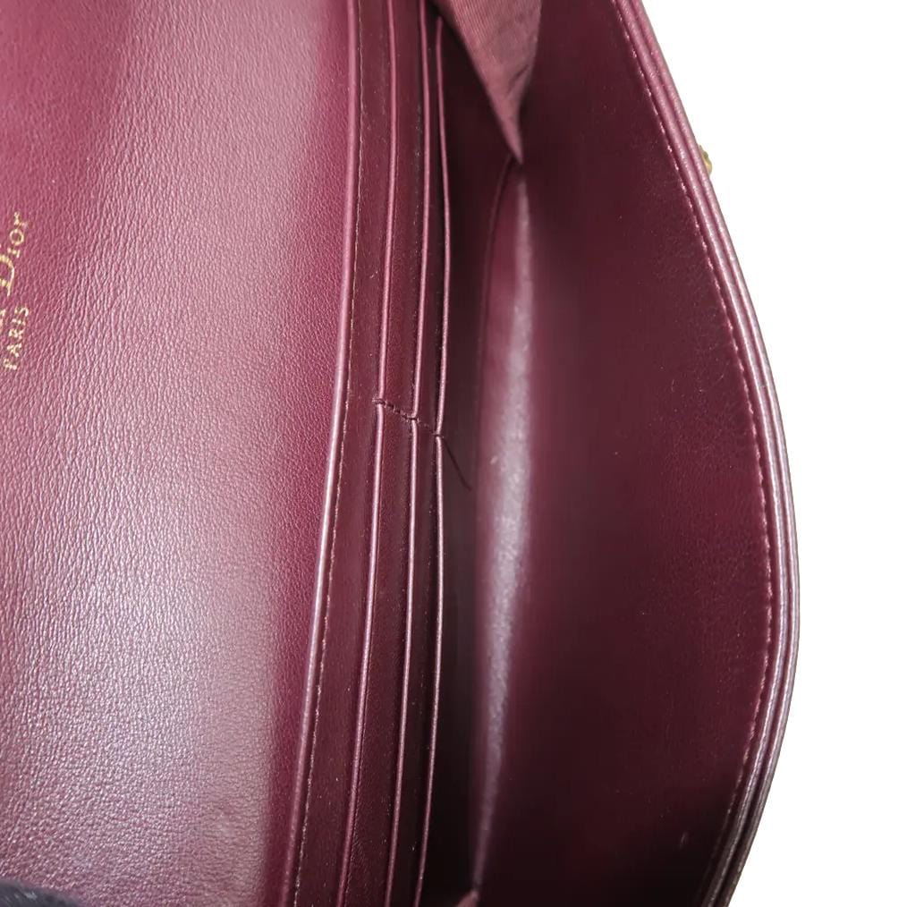CHRISTIAN DIOR Saddle Oblique Crossbody Bag Burgundy