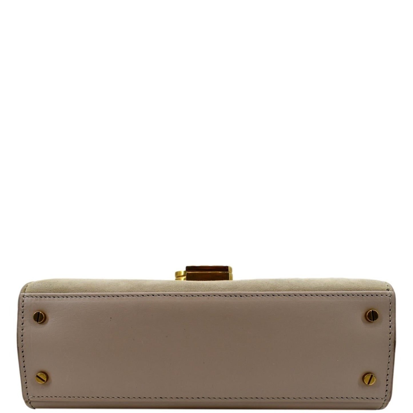 YVES SAINT LAURENT Cassandra Mini Calfskin Leather Shoulder Bag Cream