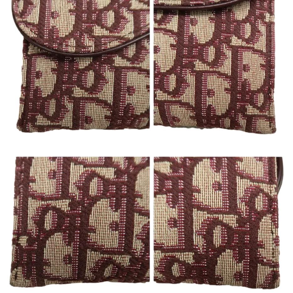 CHRISTIAN DIOR Saddle Oblique Crossbody Bag Burgundy