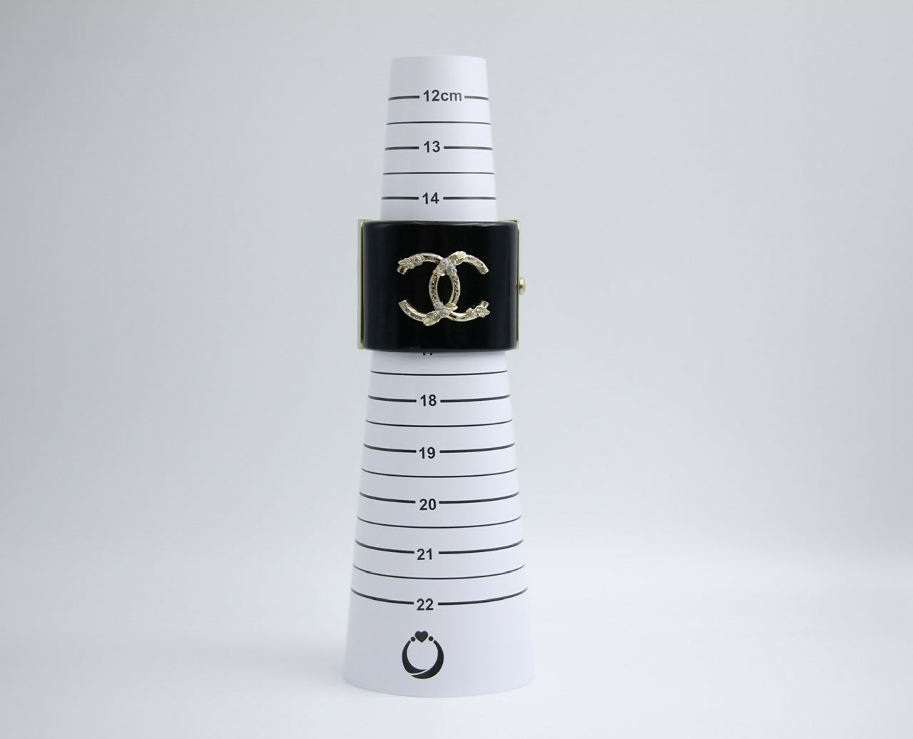 Chanel 13C Metal Resin Black Flower Bracelet Cuff