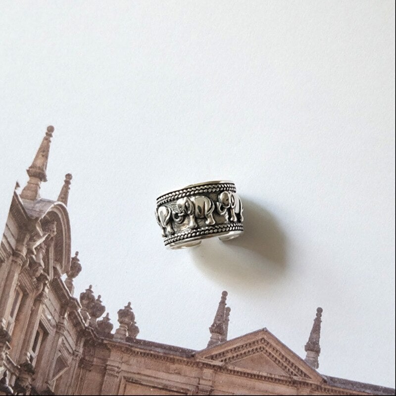 Elephant Sterling Silver Ring