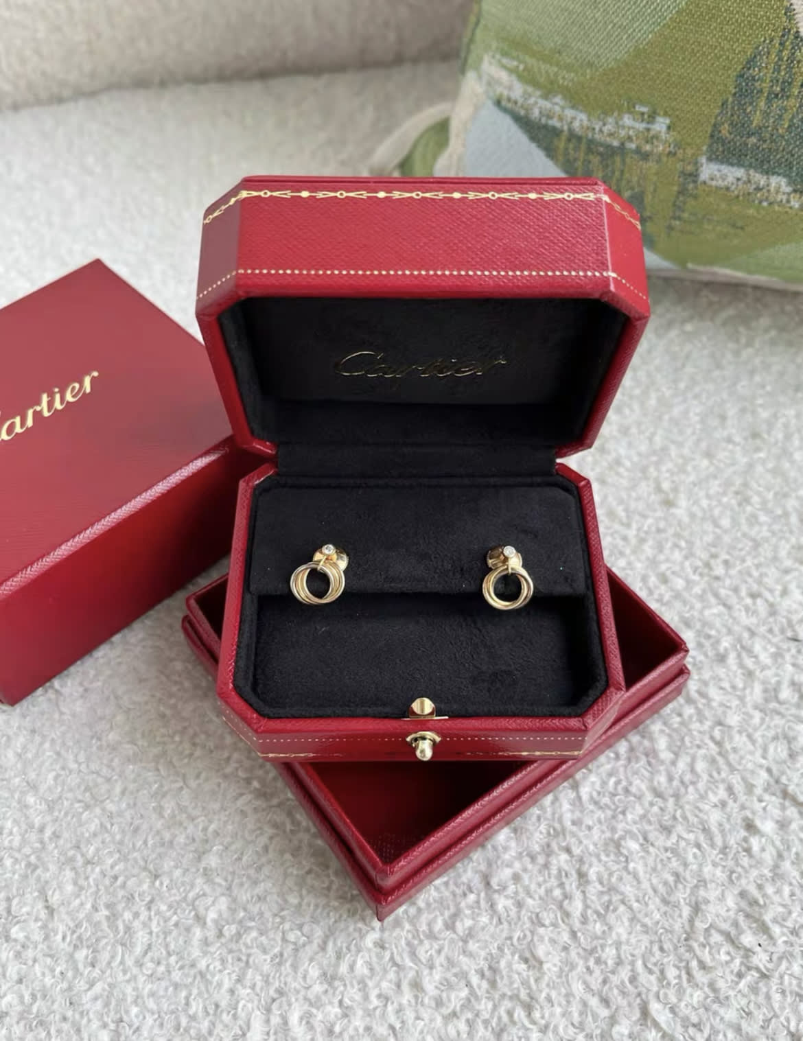 CARTIER TRINITY EARRINGS WHITE GOLD, YELLOW GOLD, ROSE GOLD, DIAMONDS