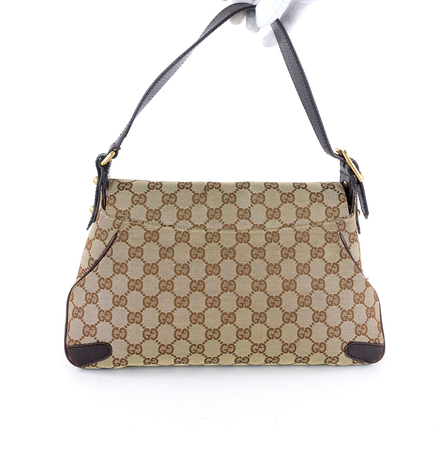 Gucci Monogram Canvas Horsebit Handbag