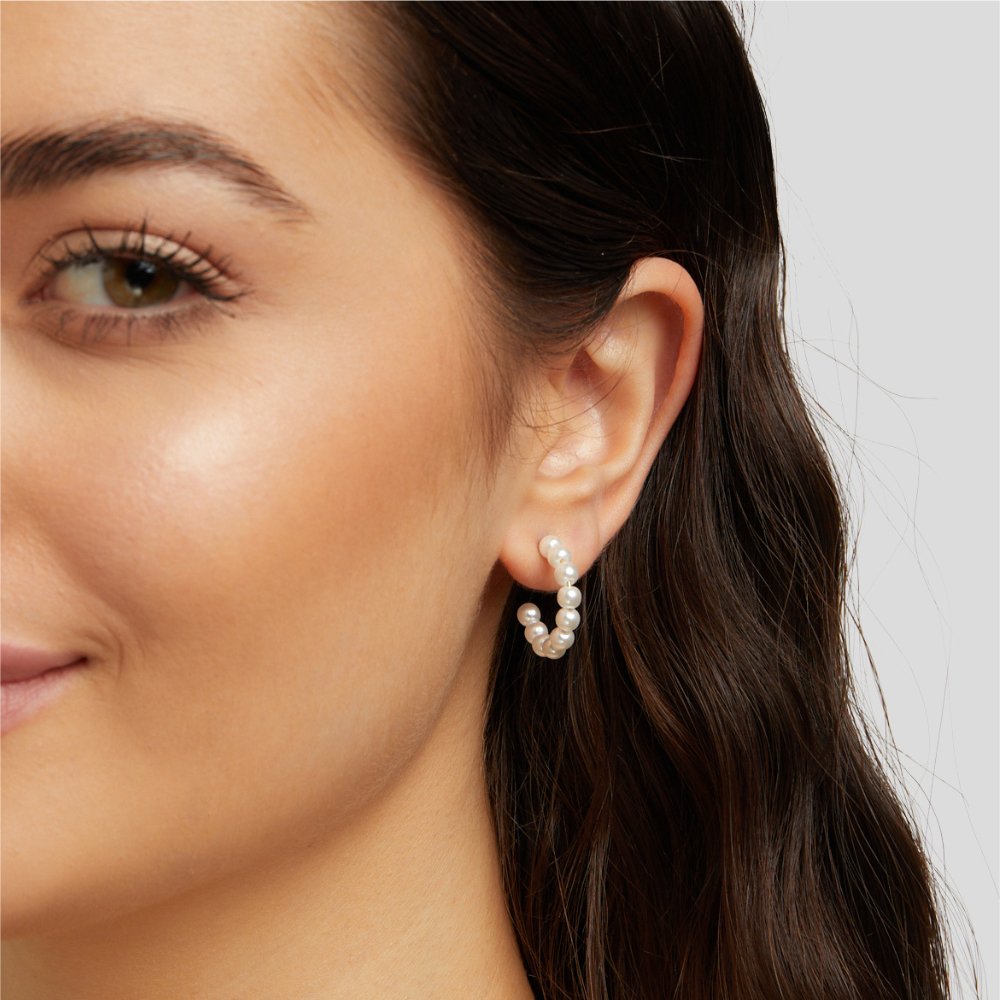 Naila Pearl Hoop Earrings