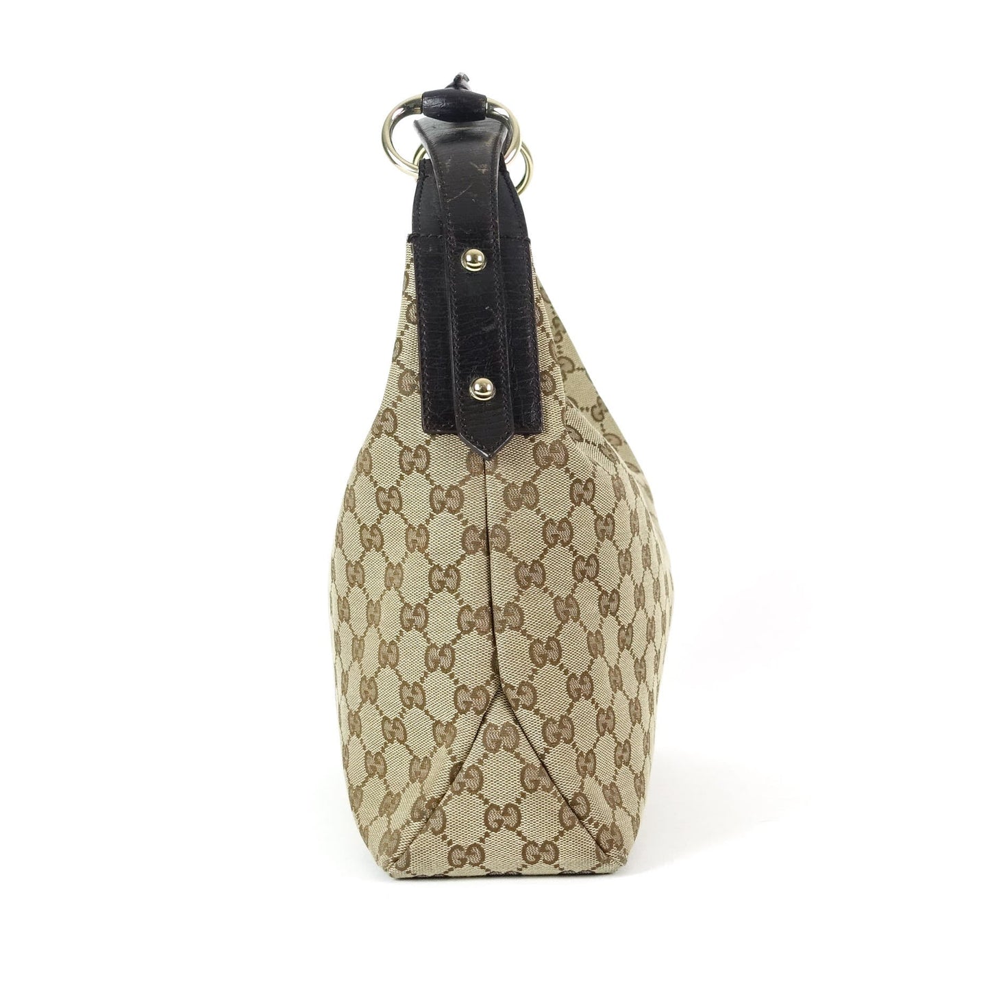 Gucci Monogram Canvas Horsebit Hobo Bag