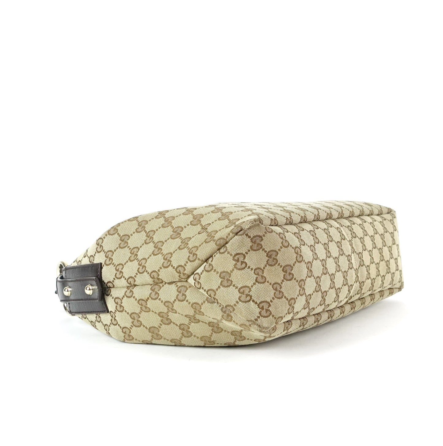 Gucci Monogram Canvas Horsebit Hobo Bag