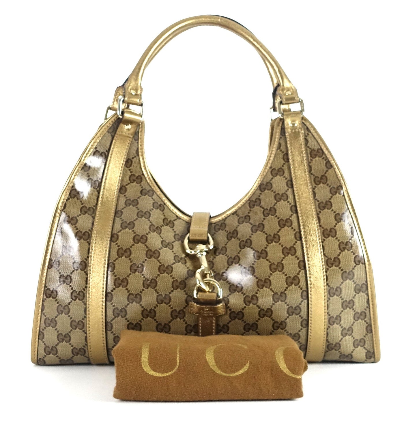 Gucci Jackie O Crystal Monogram Coated Canvas Bag