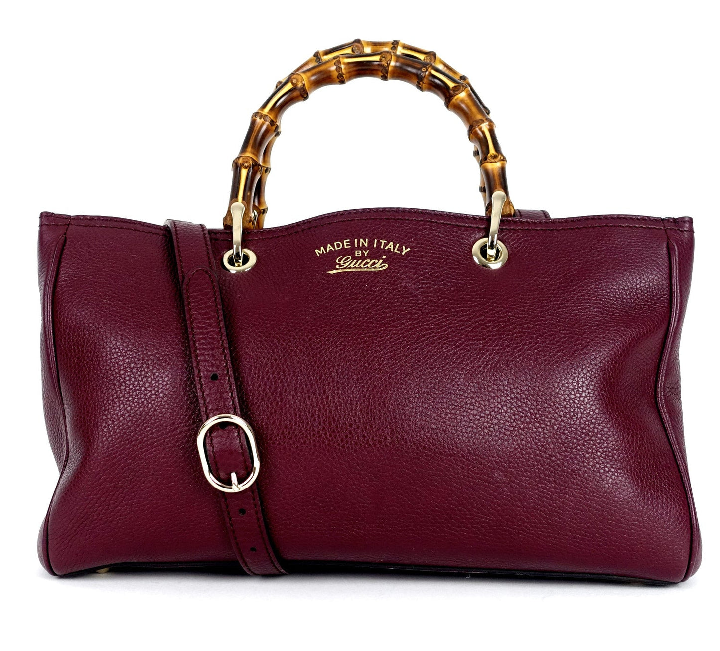 Gucci Leather Bamboo Handles Tote Bag
