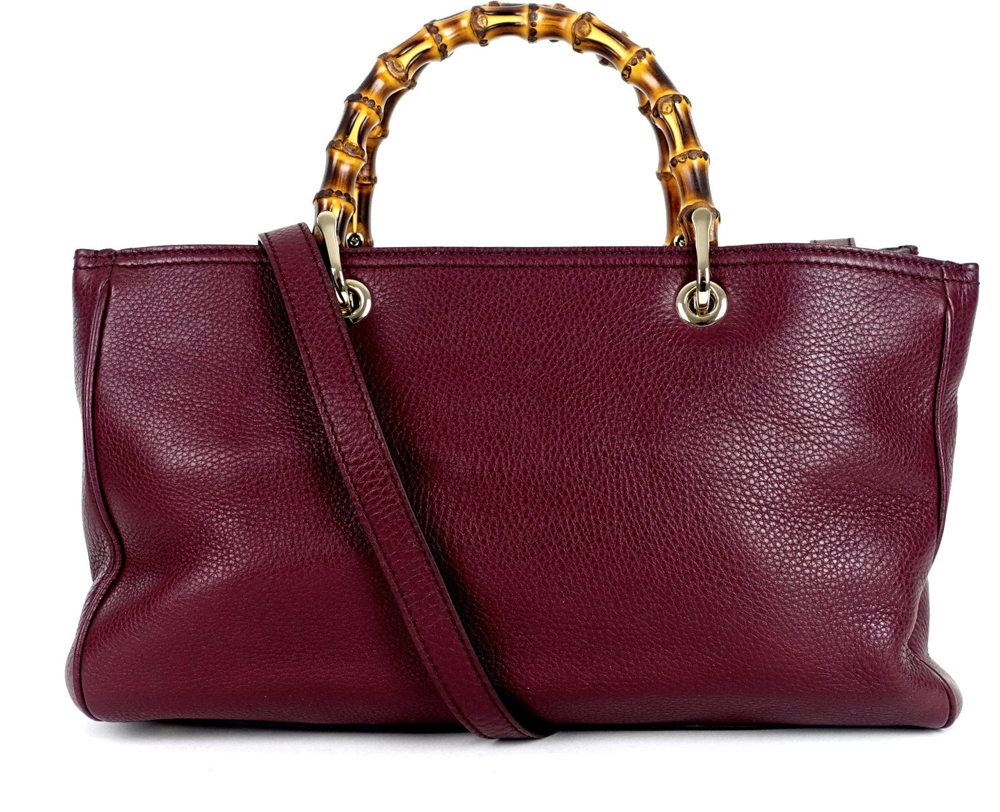 Gucci Leather Bamboo Handles Tote Bag