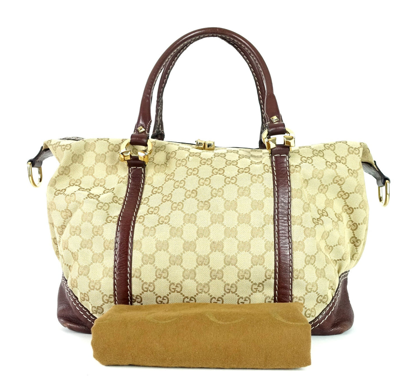 Gucci Monogram Canvas Large Hobo Bag