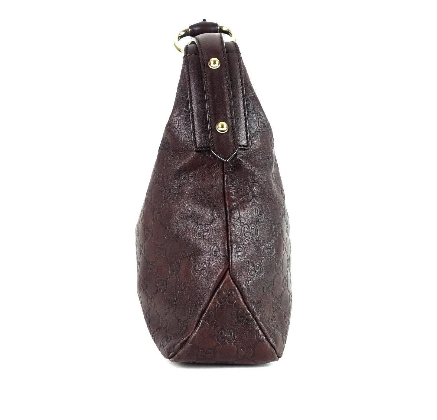 Gucci Monogram Leather Horsebit Hobo Bag