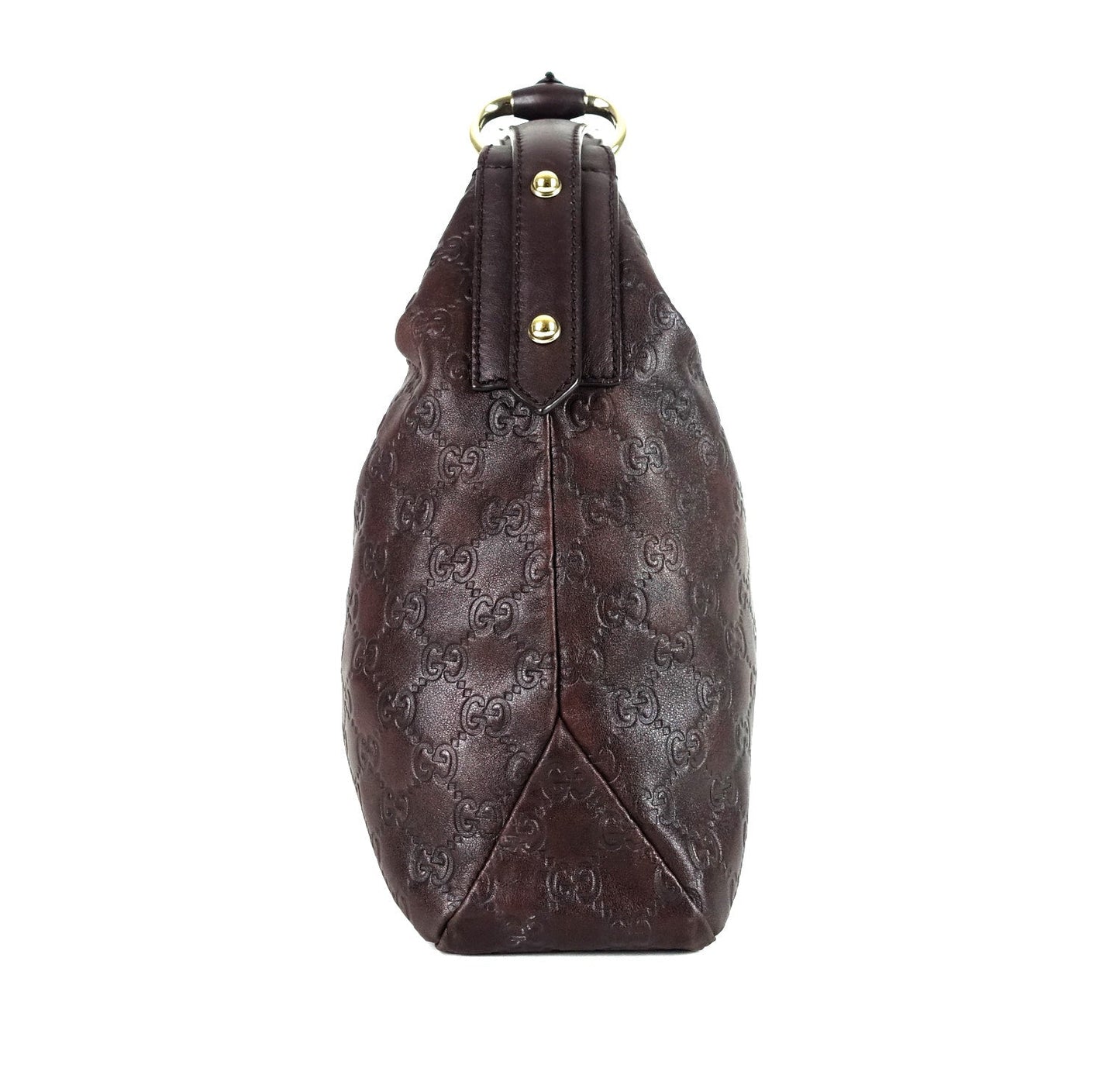 Gucci Monogram Leather Horsebit Hobo Bag