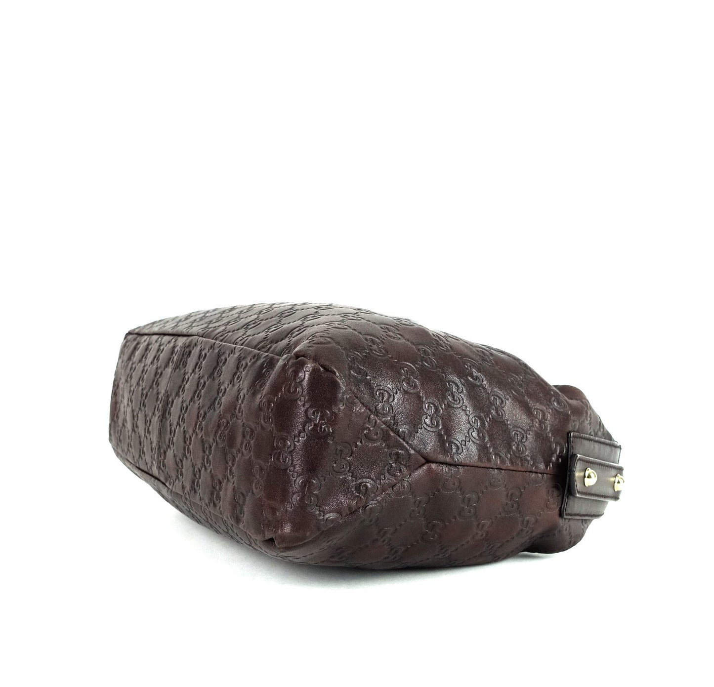 Gucci Monogram Leather Horsebit Hobo Bag